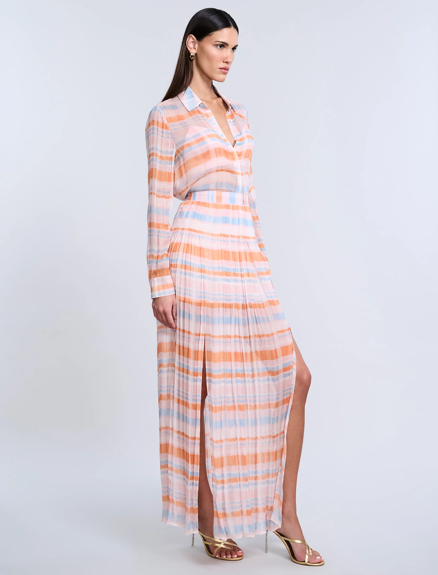Chiffon Plaid Blouse - Image 4