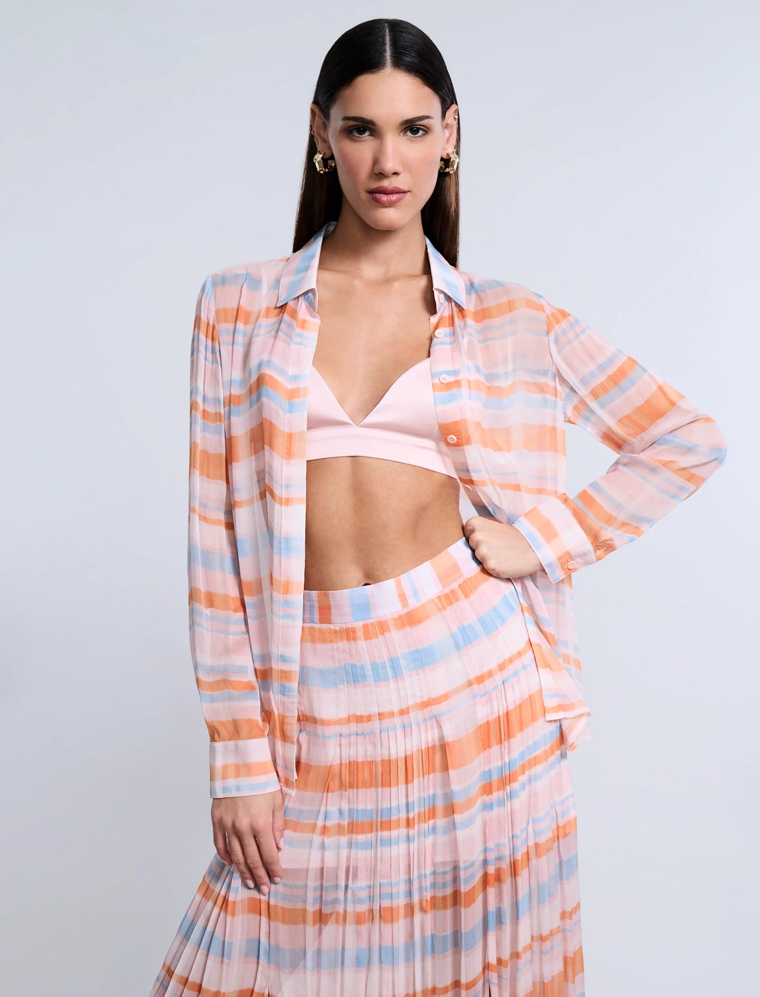Chiffon Plaid Blouse - Image 5