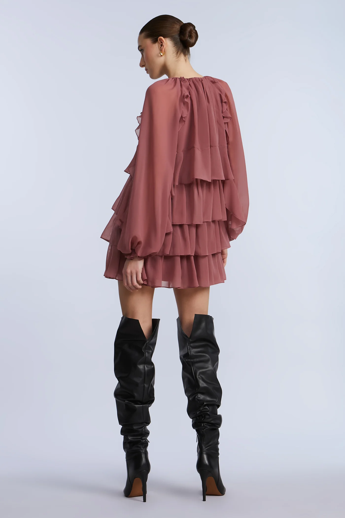 Chiffon Ruffle Mini Dress - Image 2