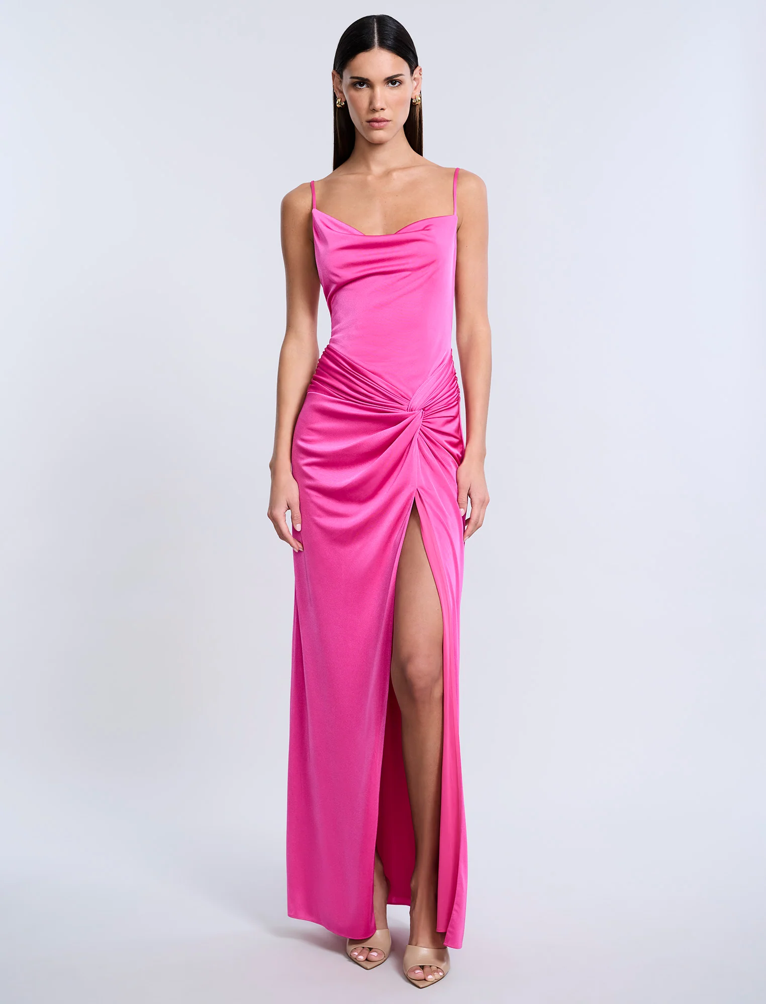 Cowl Draped Gown With Twist - Image 3