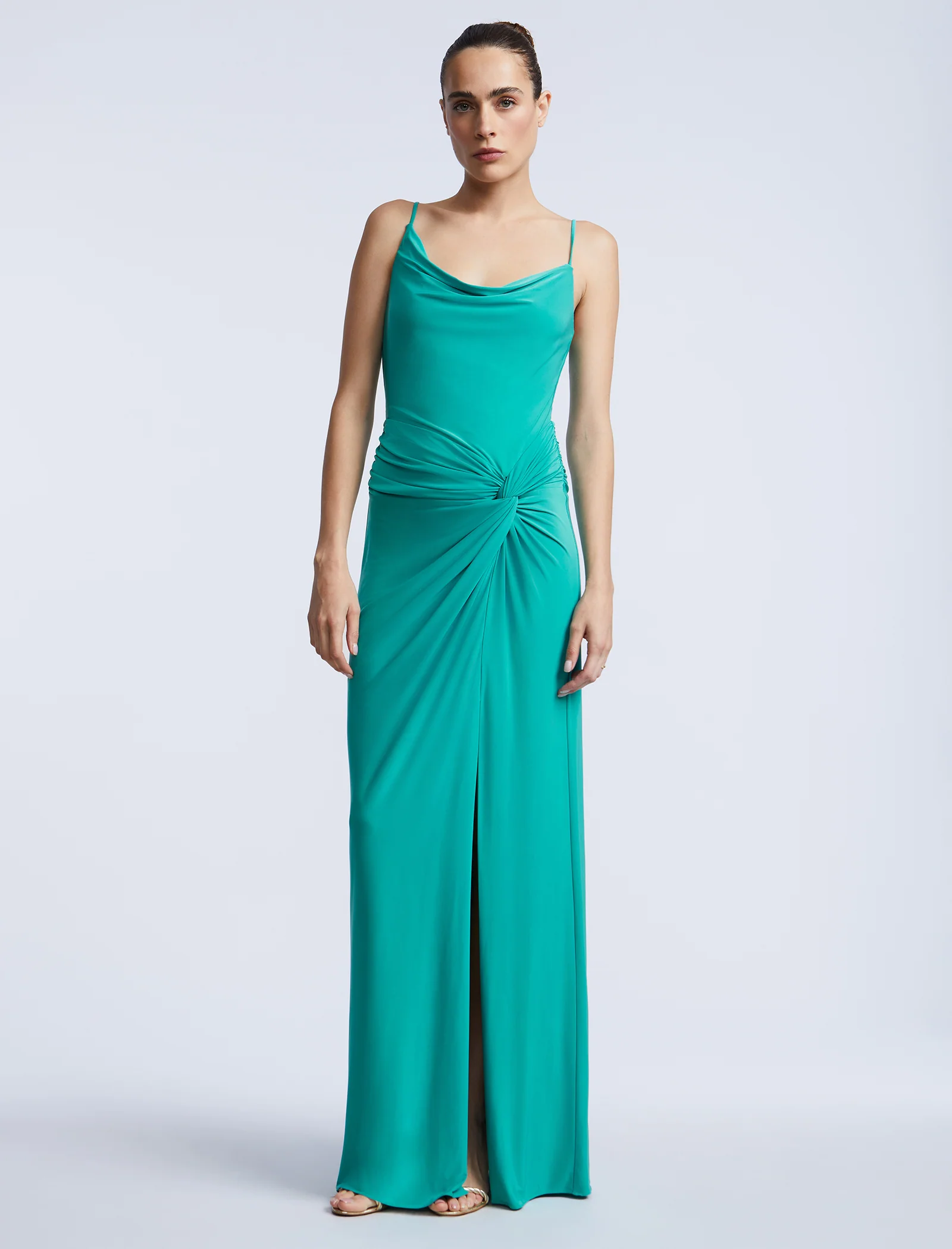 Cowl Draped Gown With Twist - Image 5