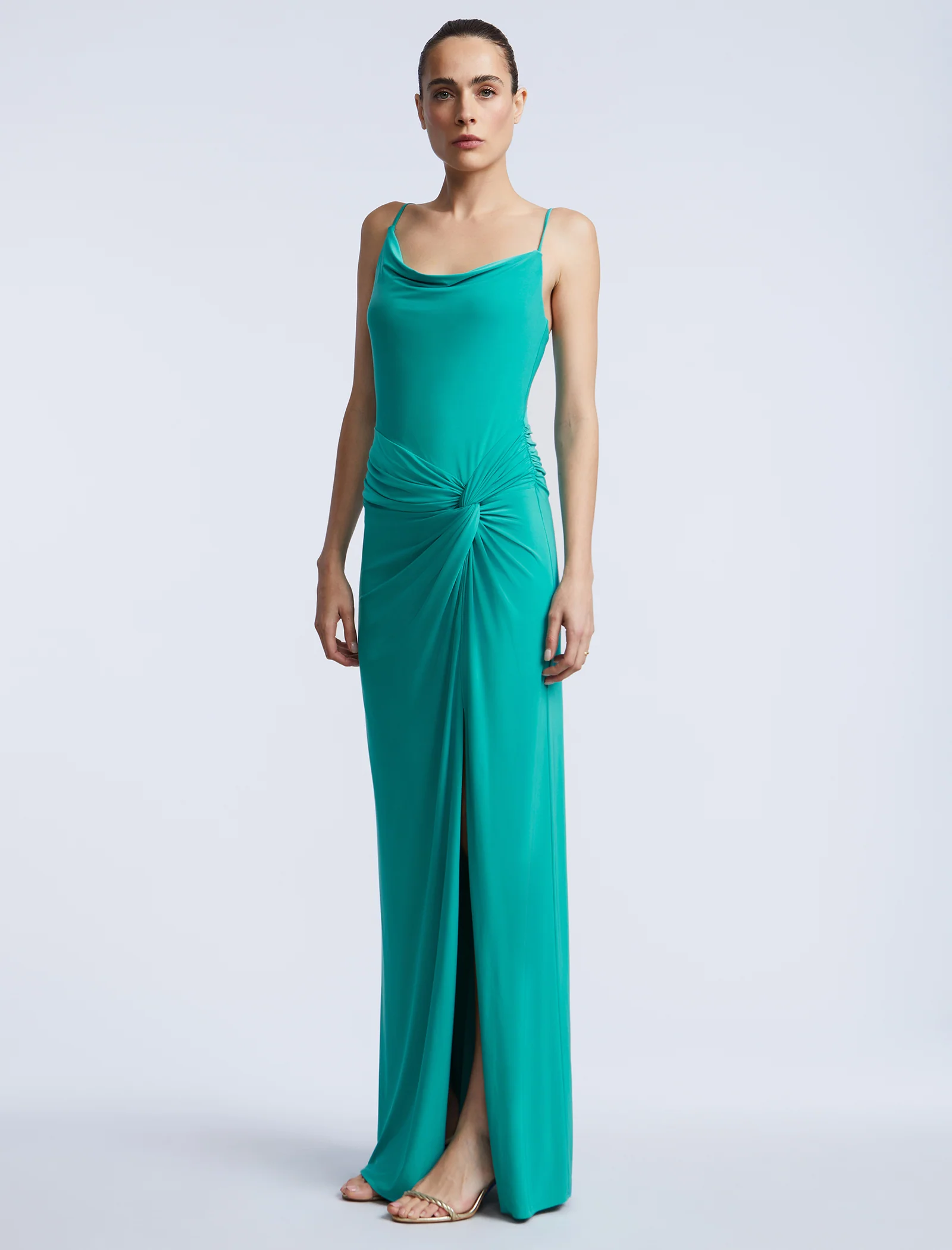 Cowl Draped Gown With Twist - Image 6