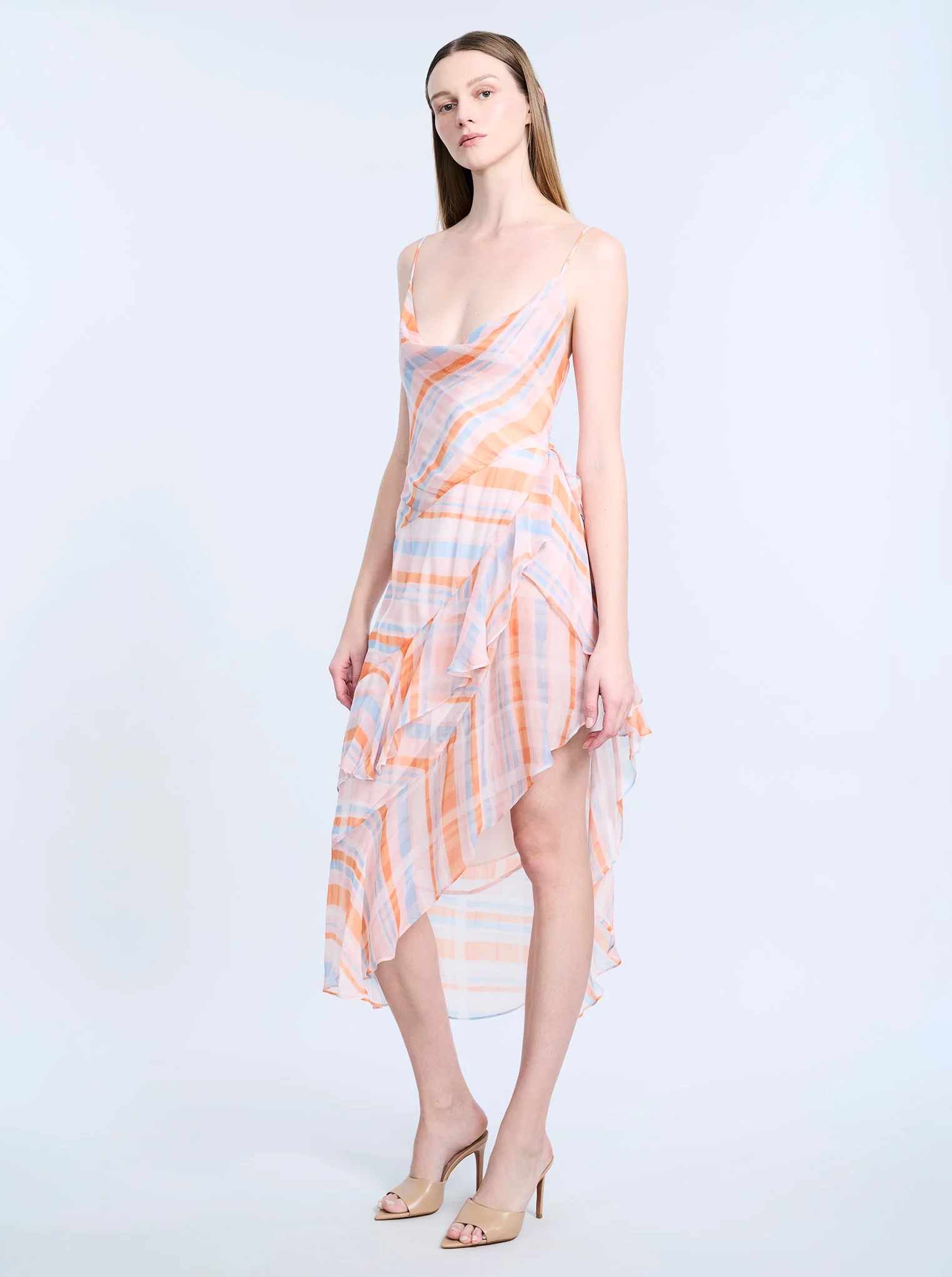 Cowl Neck Ruffle Dress - Image 3