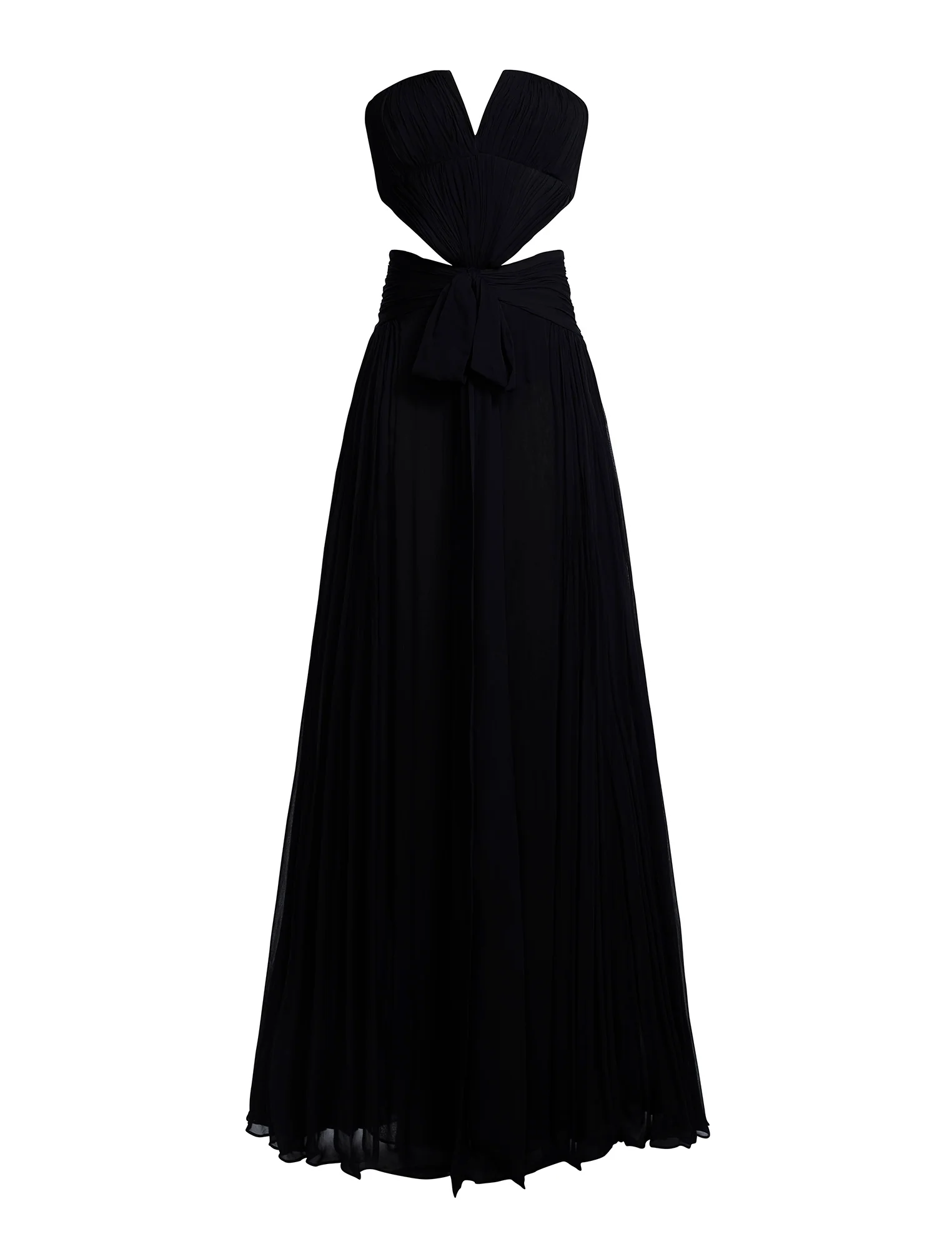 Cutout Shirring Bow Tie Gown - Image 10