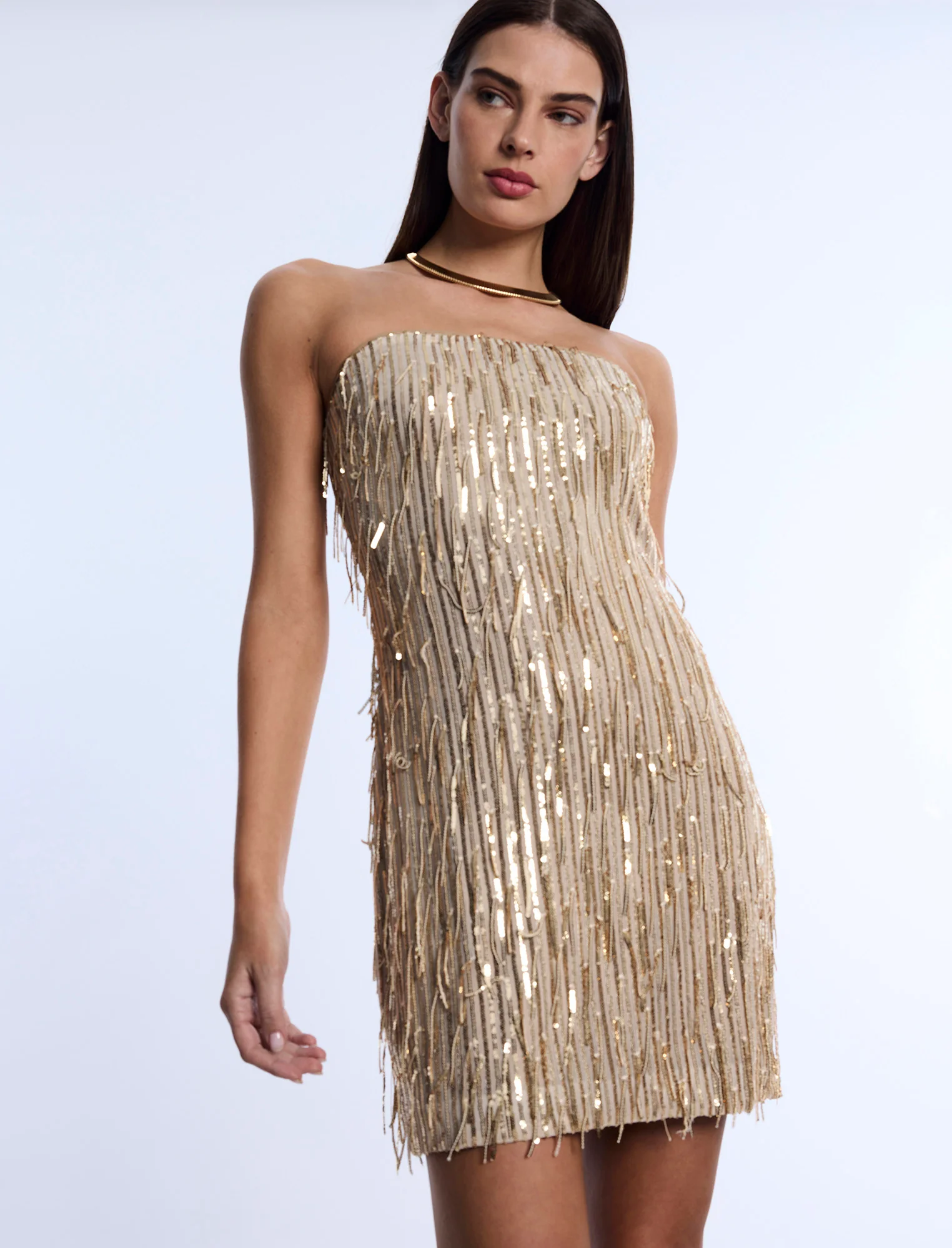 Embellished Strapless Mini Dress - Image 4
