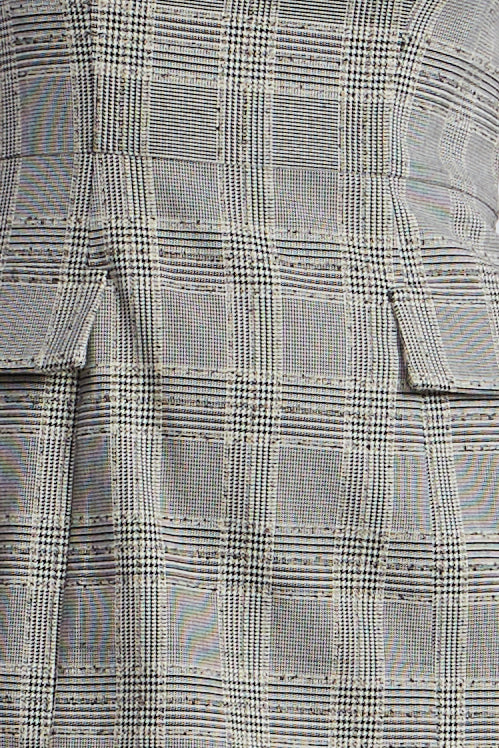 Glen Plaid Dress With Drape - Image 7