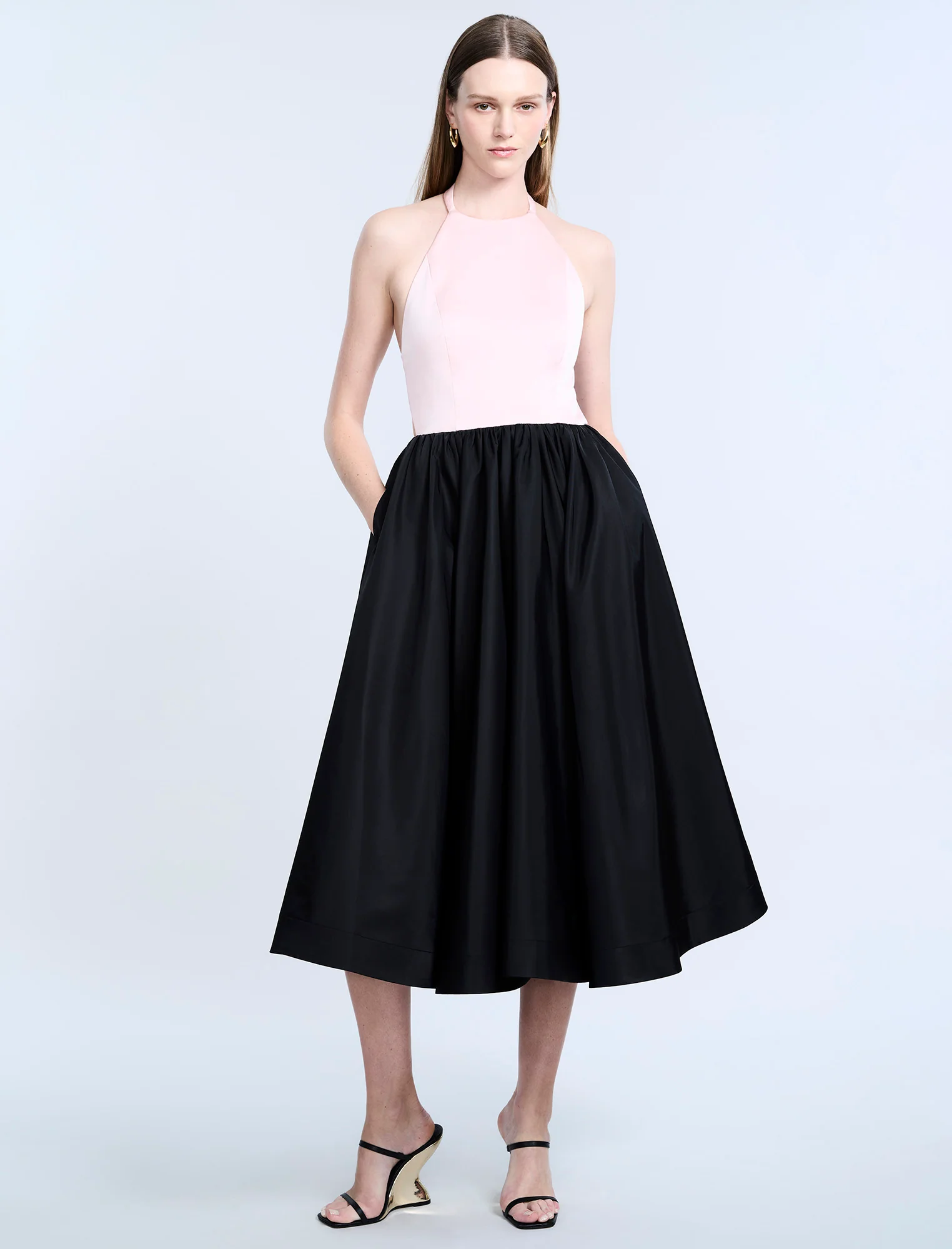 Halter Tea Length Dress