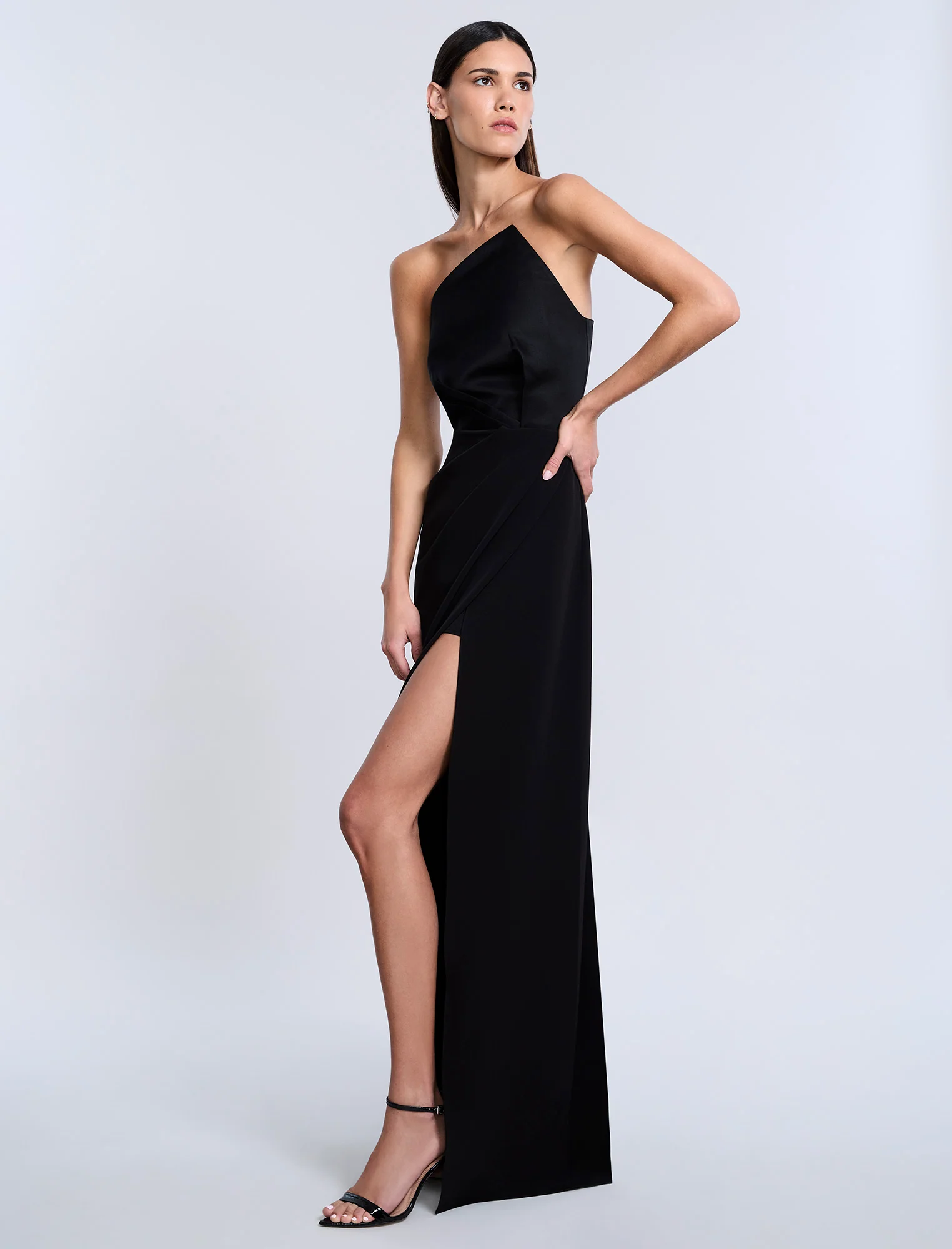 High Draped Slit Gown - Image 3