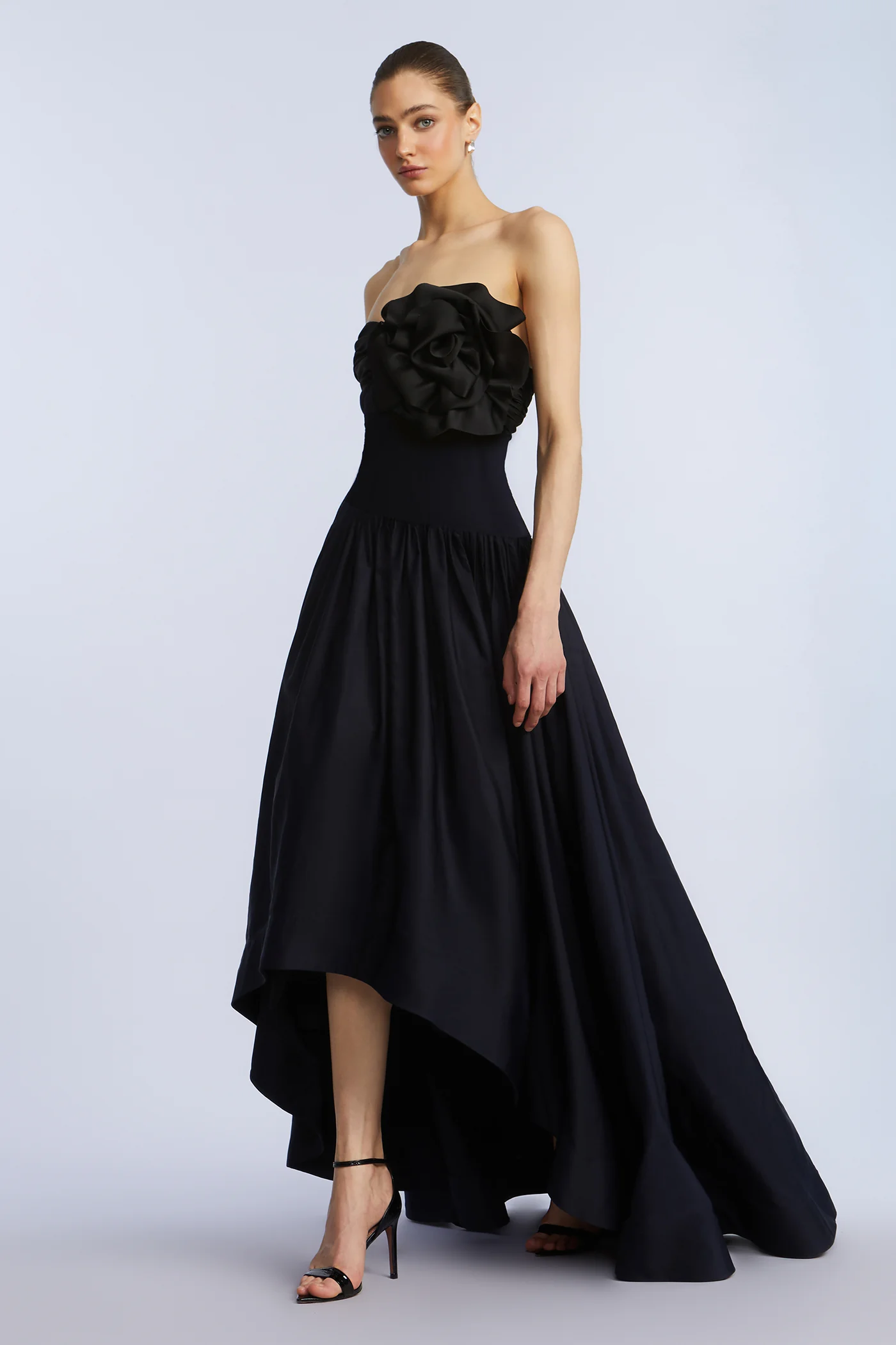 High Low Gown With Flower - Image 7