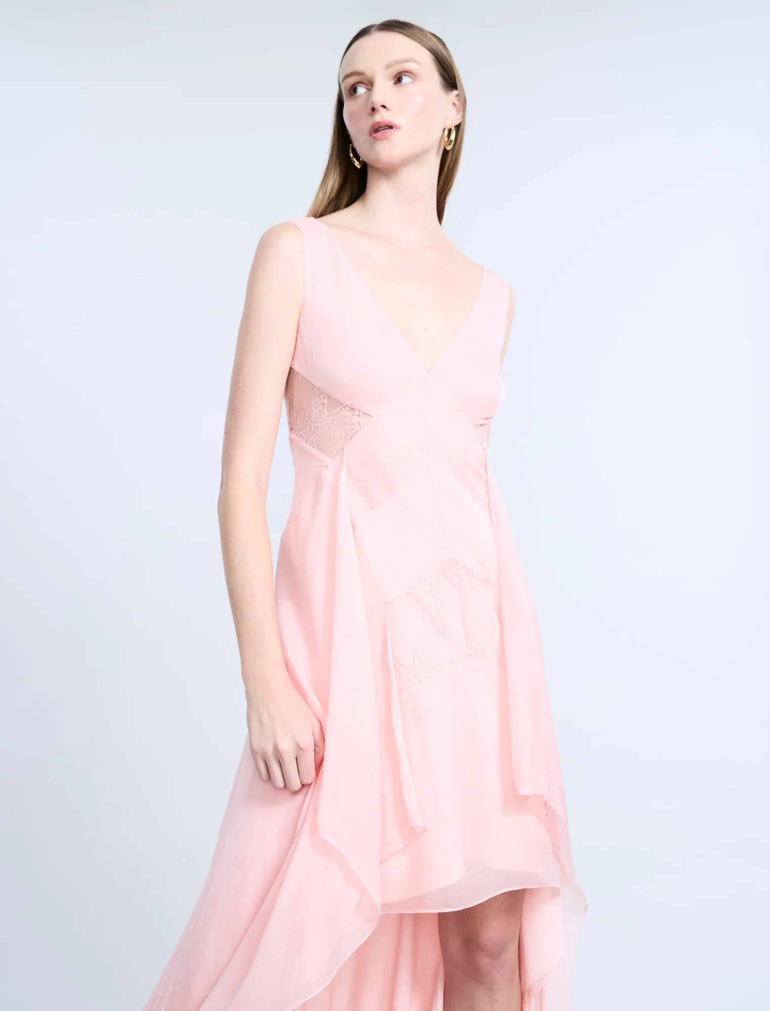 Lace Applique Chiffon Dress - Image 6