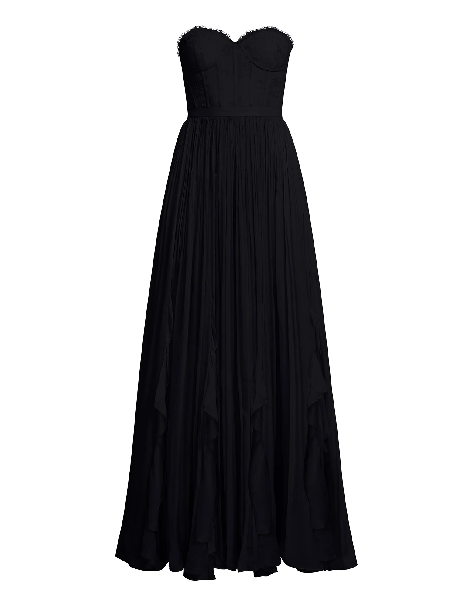 Lace Bodice Chiffon Rufle Gown - Image 10
