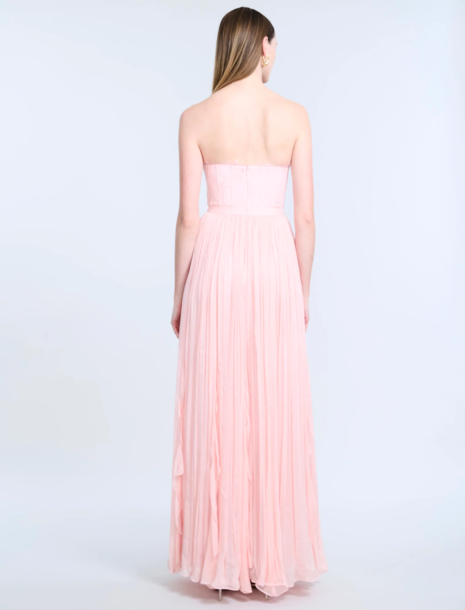 Lace Bodice Chiffon Rufle Gown - Image 2