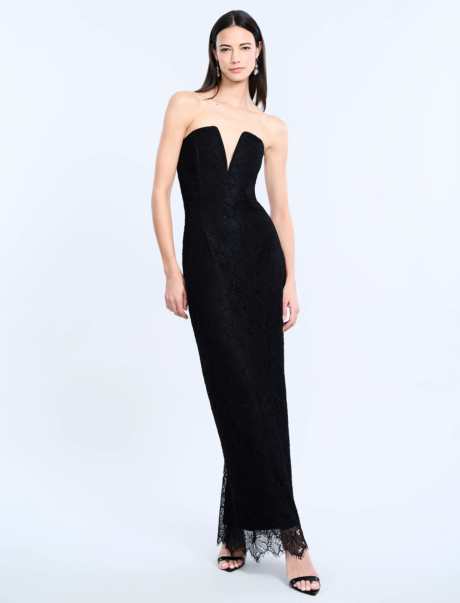 Lace Strapless V Neckline Gown - Image 6