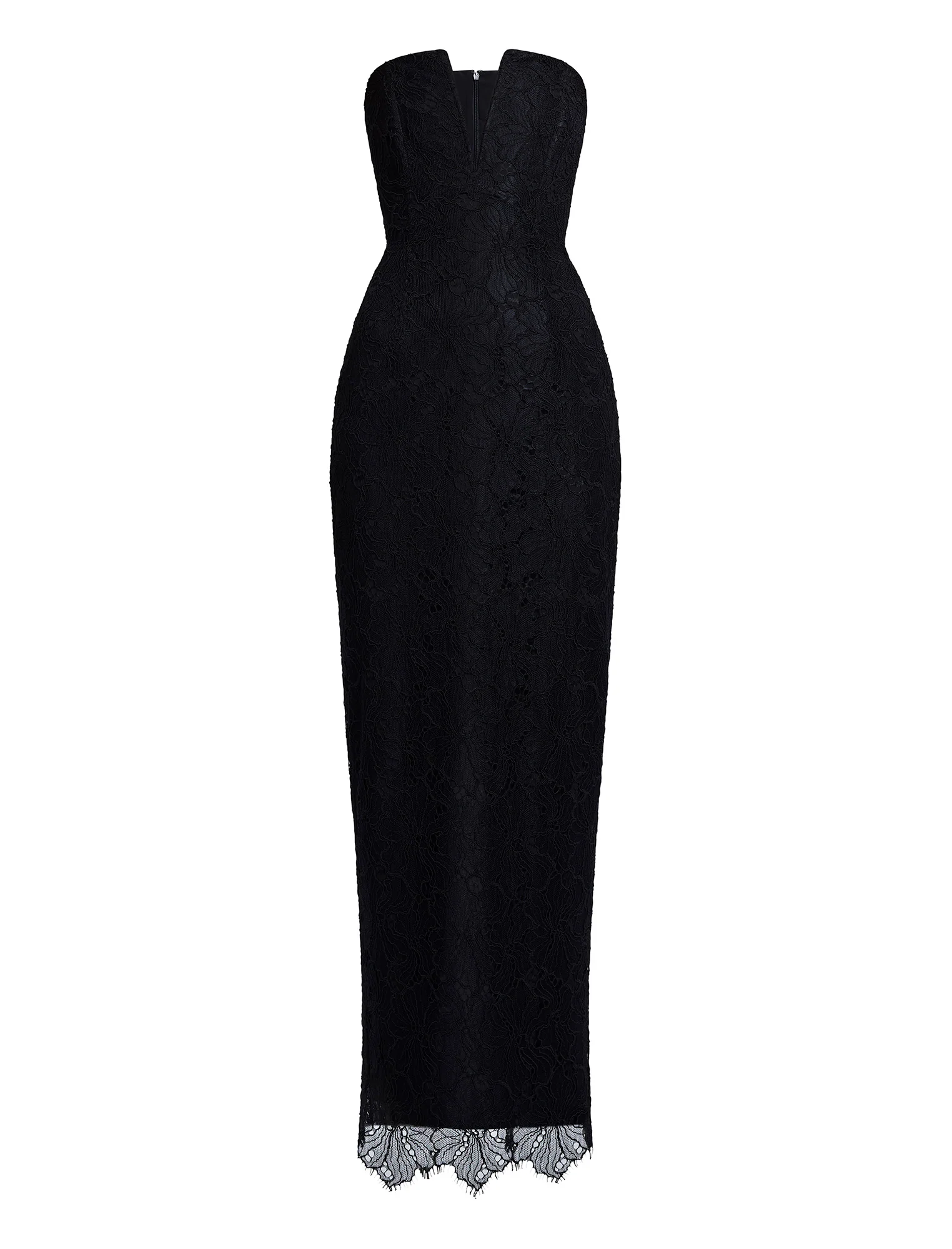 Lace Strapless V Neckline Gown - Image 9