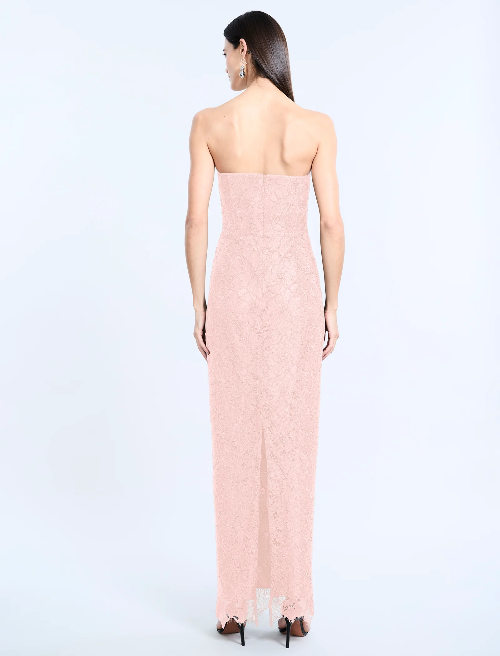 Lace Strapless V Neckline Gown - Image 2