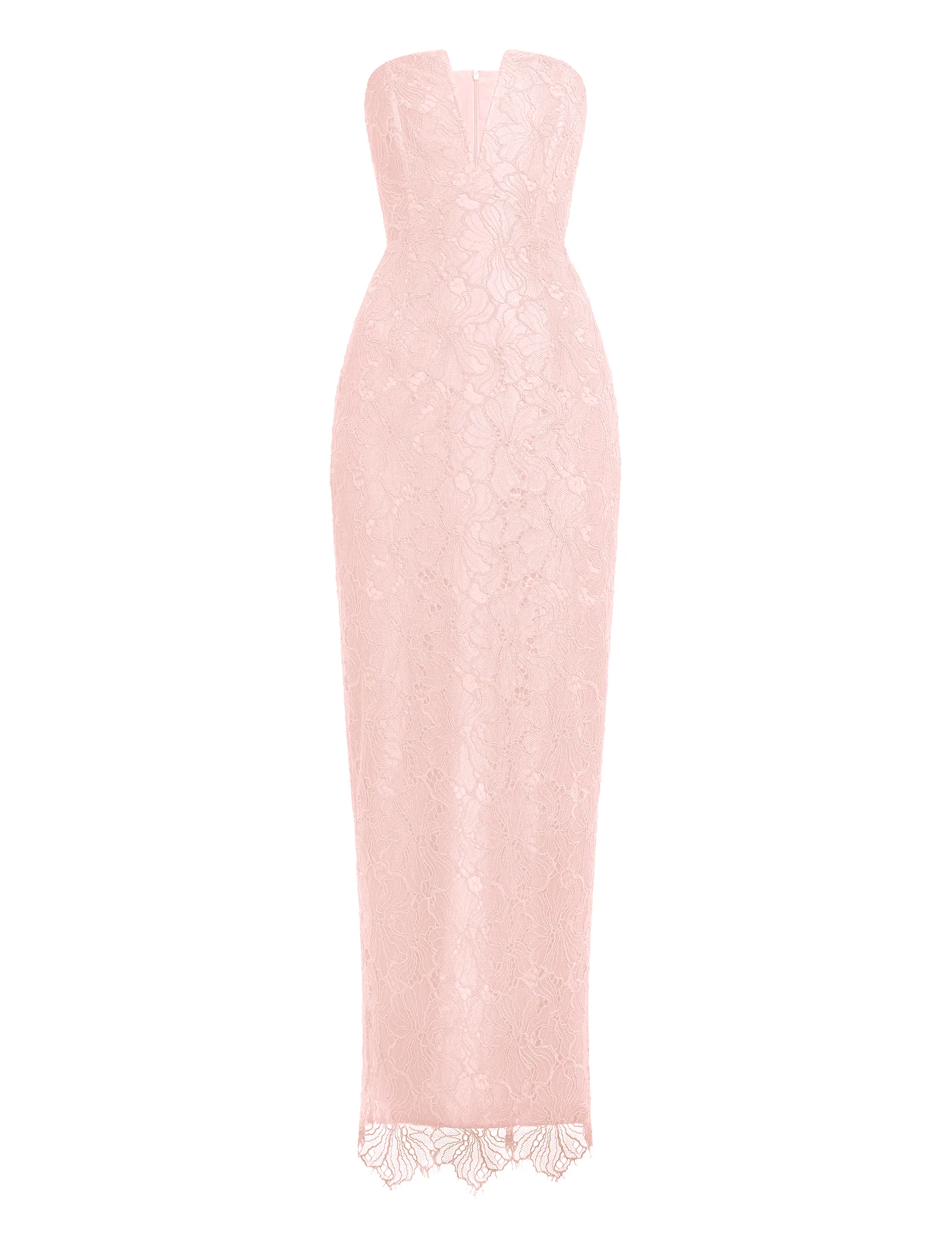 Lace Strapless V Neckline Gown - Image 8