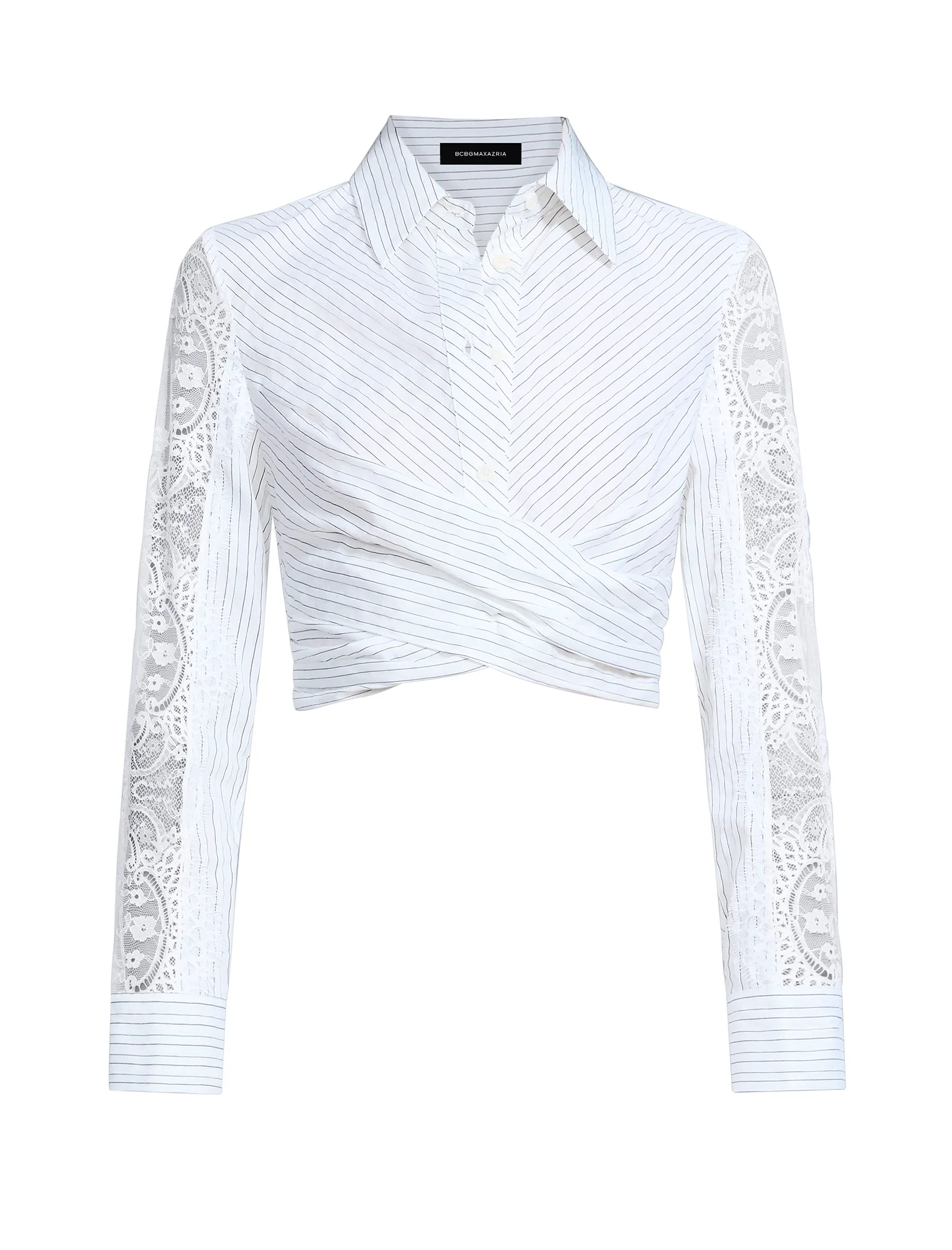 Lace Stripe Tie Back Top - Image 8