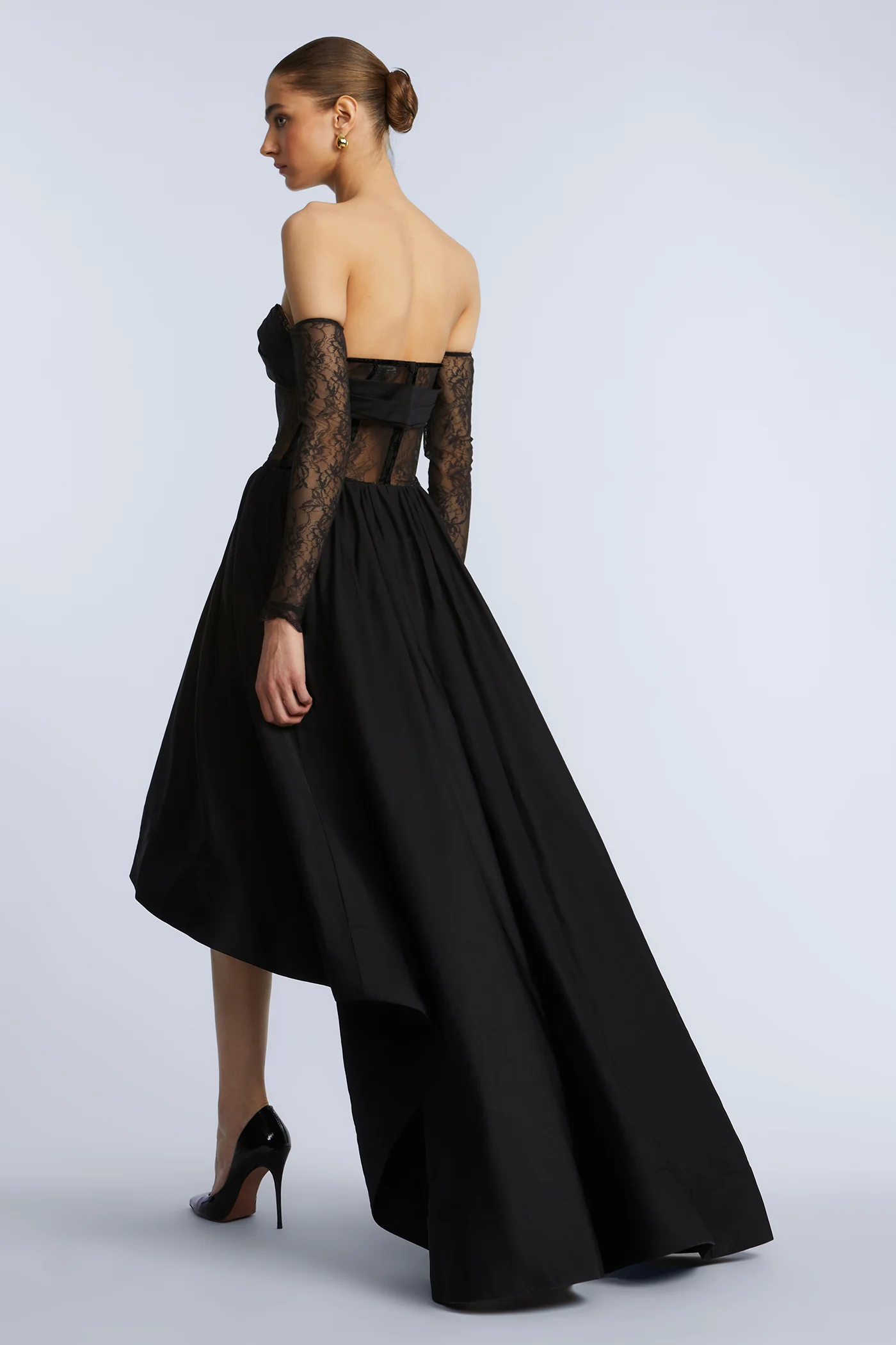 Lace Taffeta High-Low Gown - Image 2