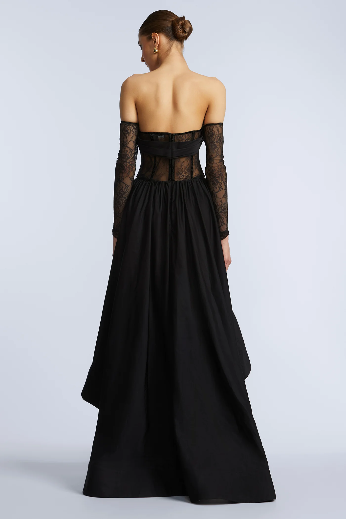 Lace Taffeta High-Low Gown - Image 8