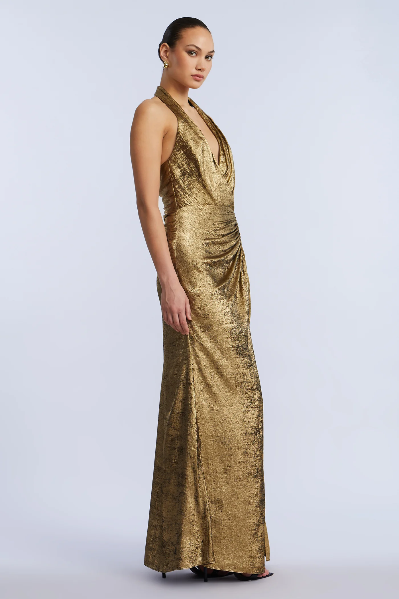 Lame Halter Gown - Image 3