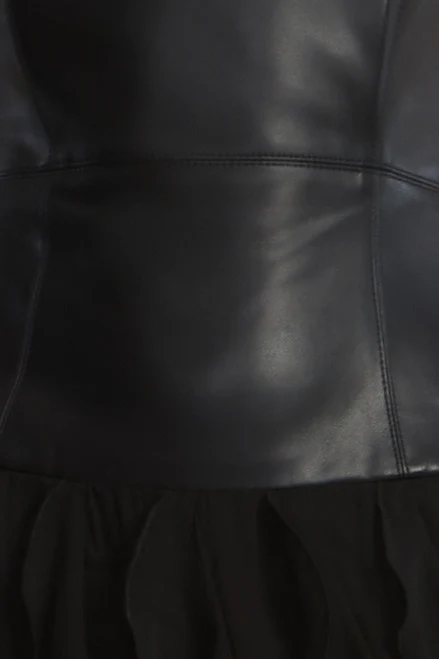 Leather Chiffon Dress - Image 10
