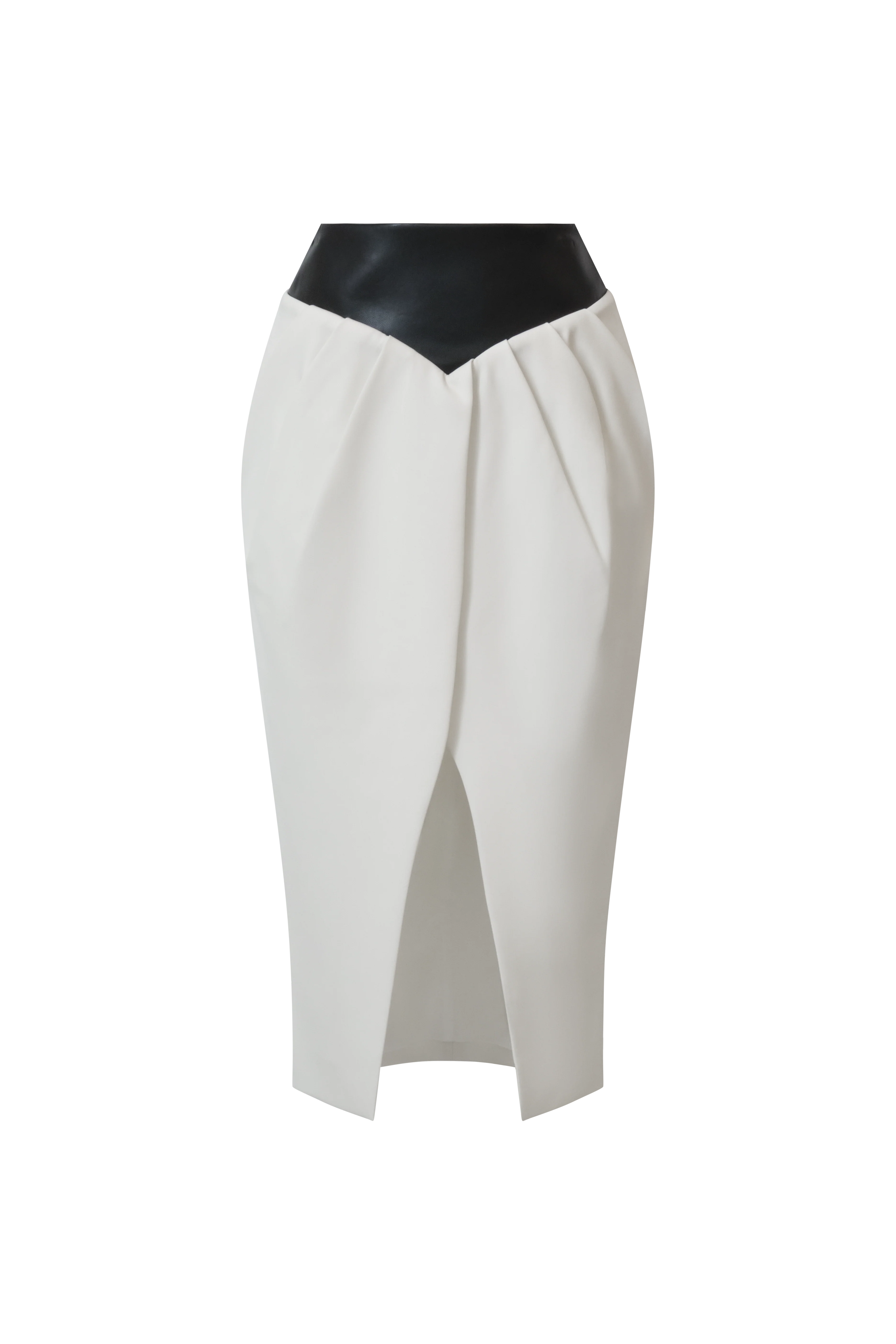 Leather Crepe Skirt - Image 10