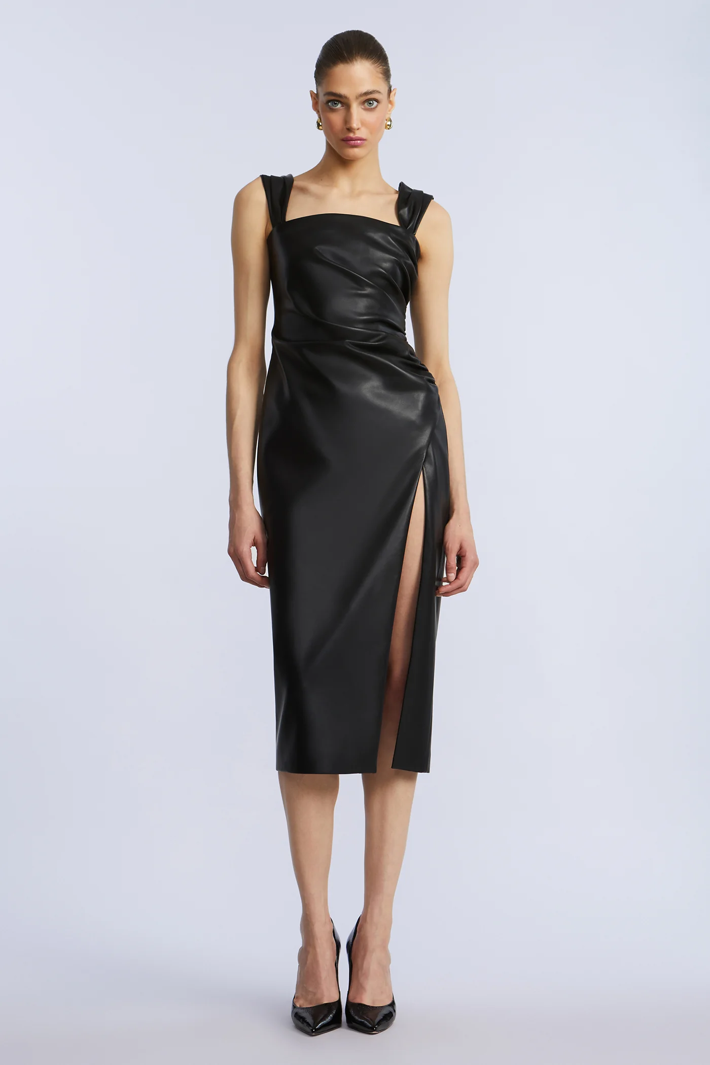 Leather Dress With Slit - Image 3