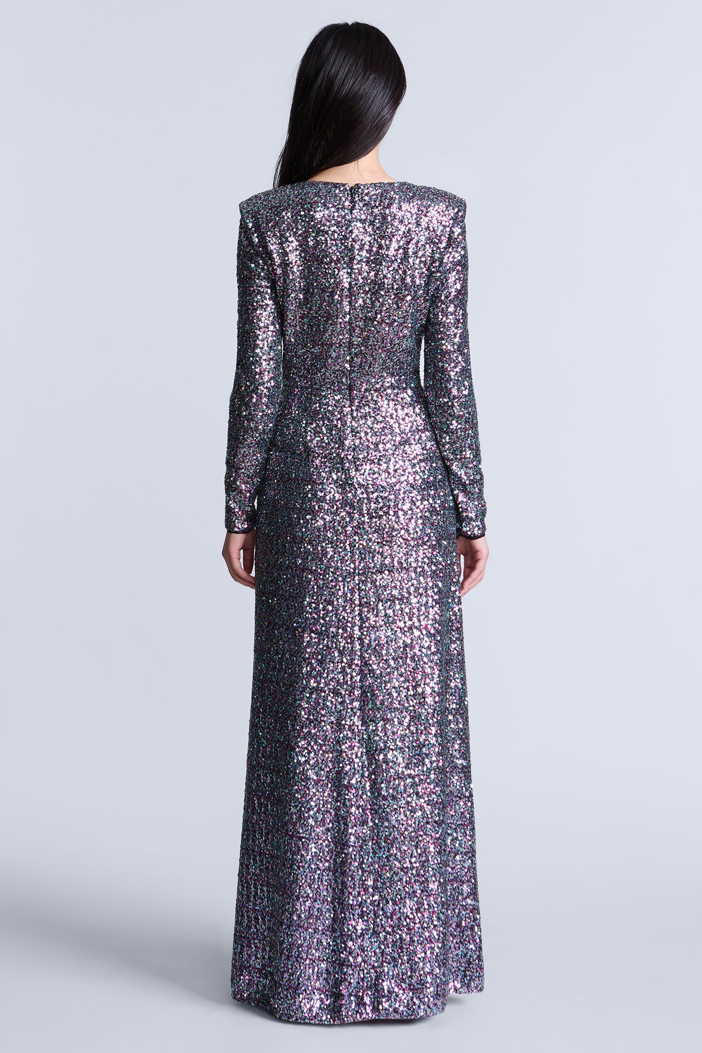 Long Sleeve Sequin Gown - Image 2