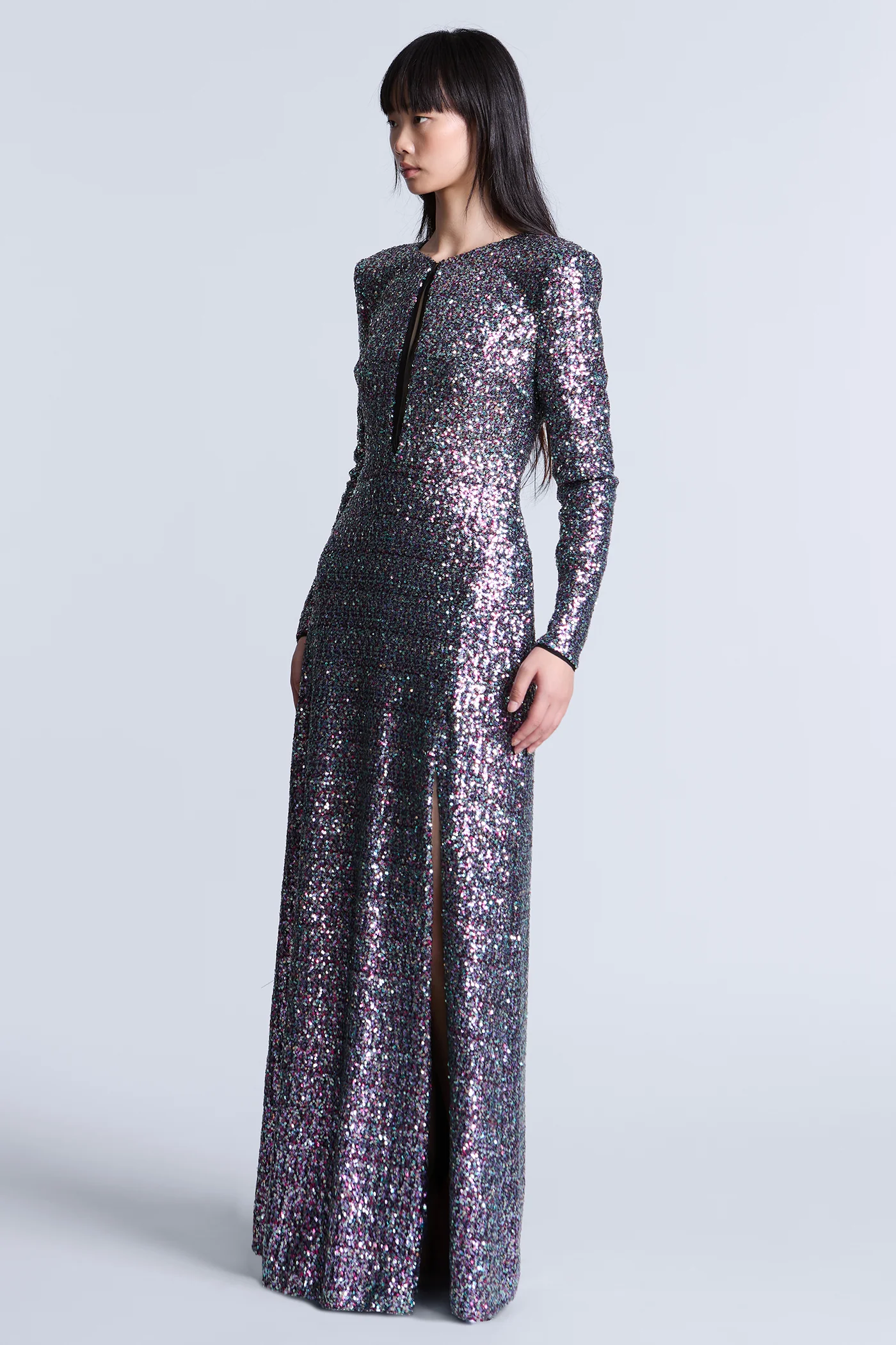 Long Sleeve Sequin Gown - Image 5