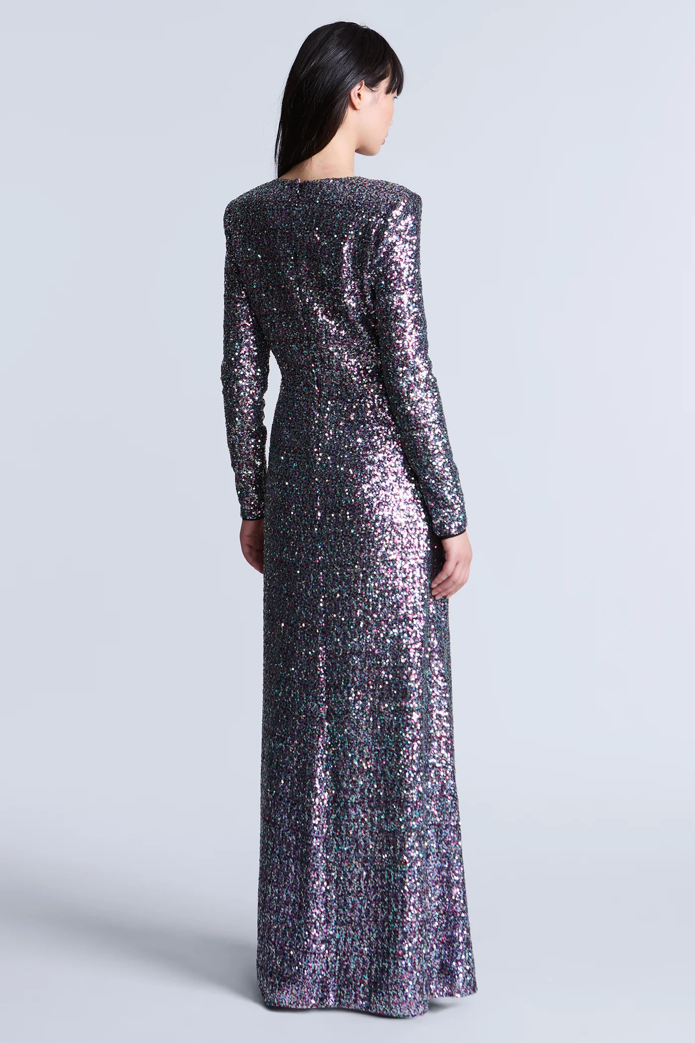 Long Sleeve Sequin Gown - Image 7
