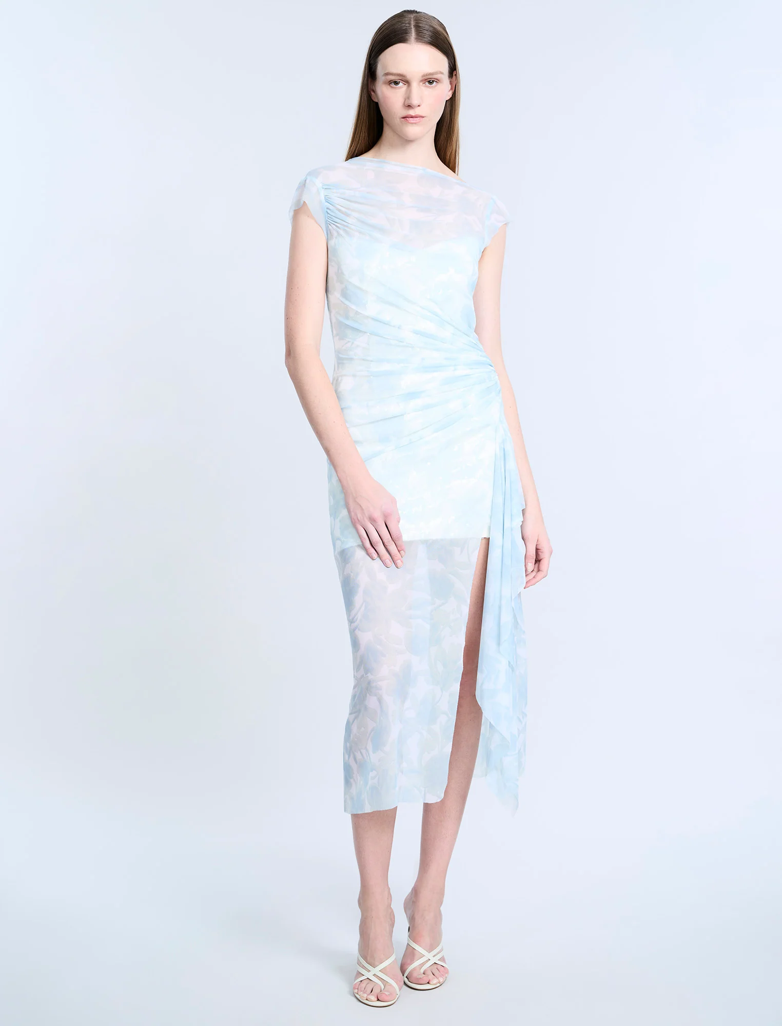Mesh & Sequin Midi Dress - Image 4