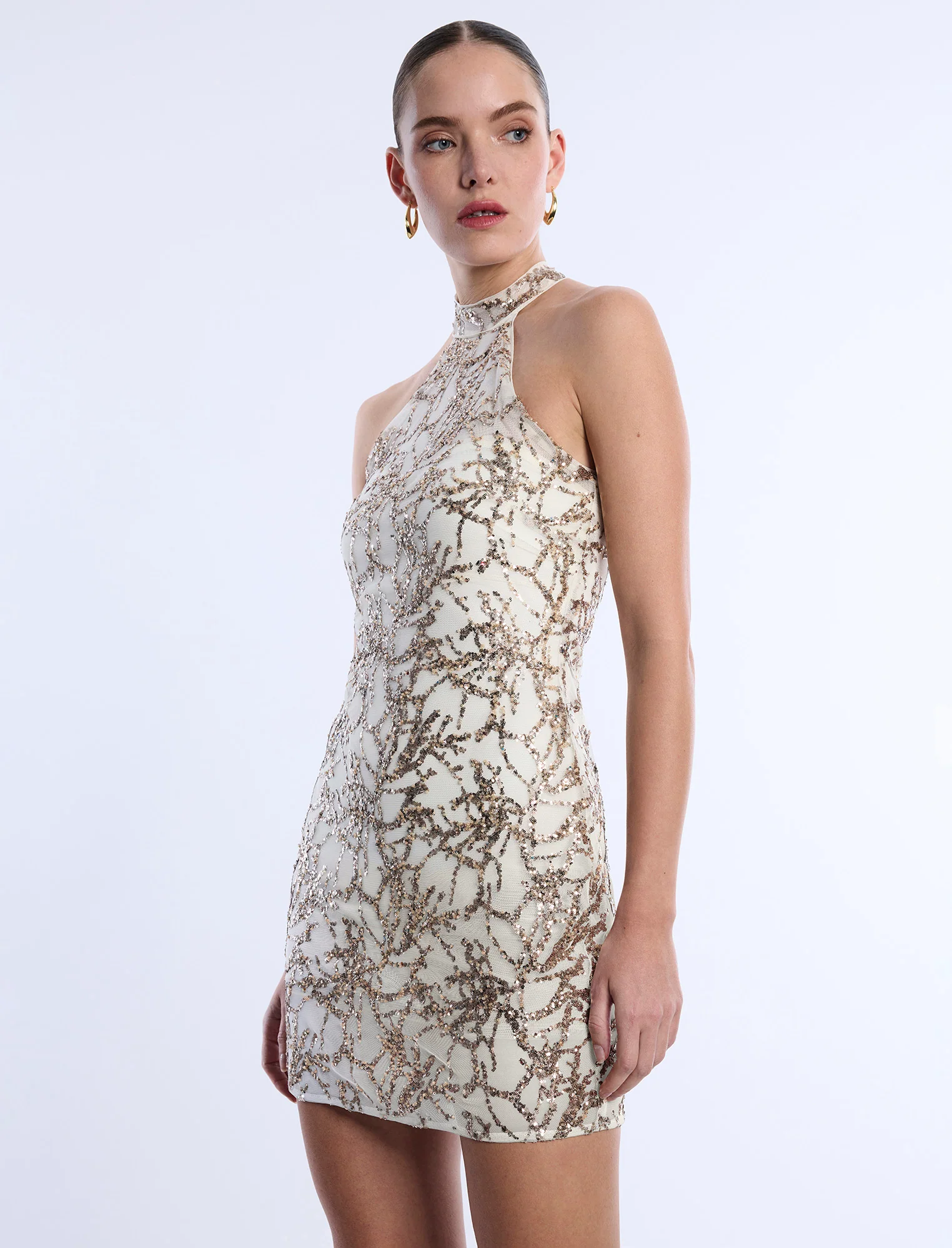 Mock Neck Embellished Mini - Image 5