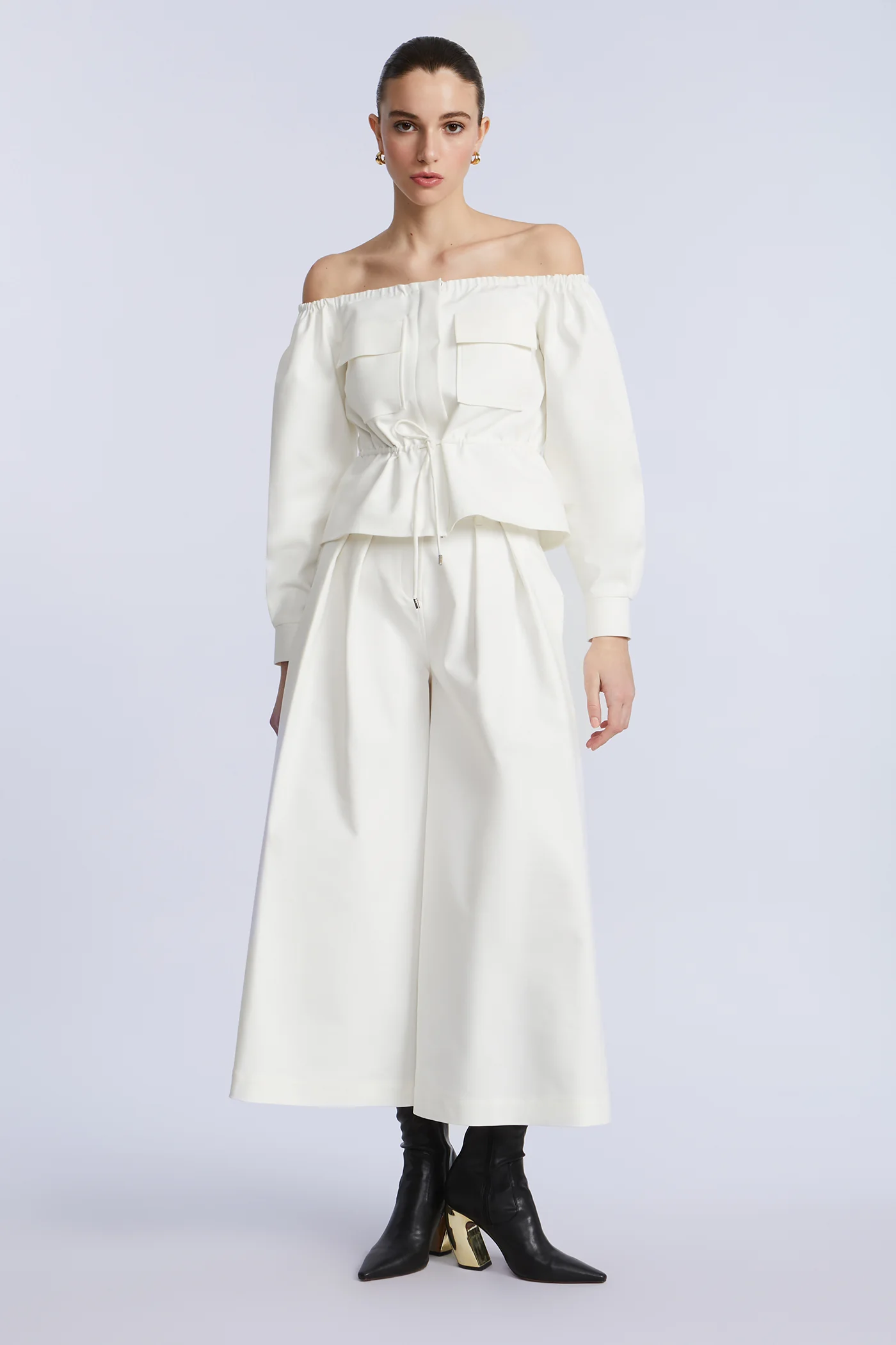 Off Shoulder Drawstring Top