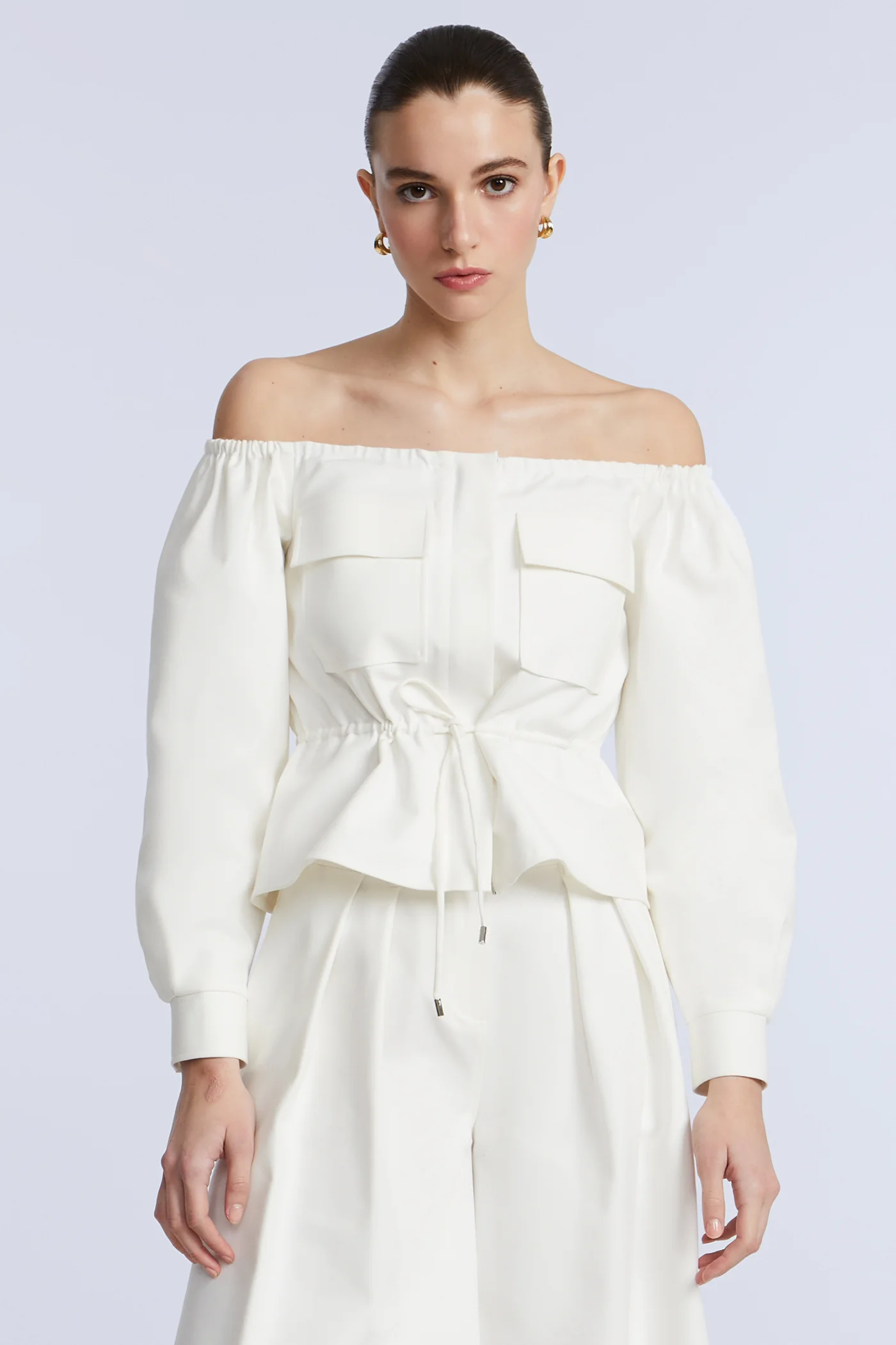 Off Shoulder Drawstring Top - Image 2