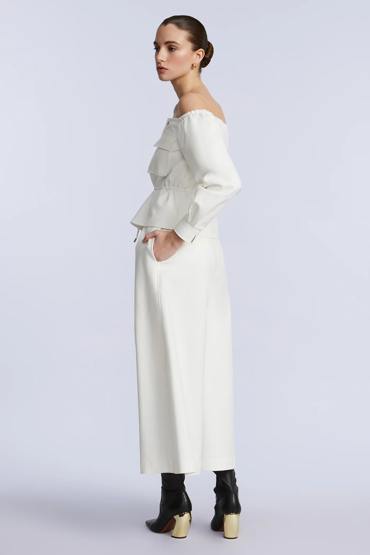 Off Shoulder Drawstring Top - Image 7