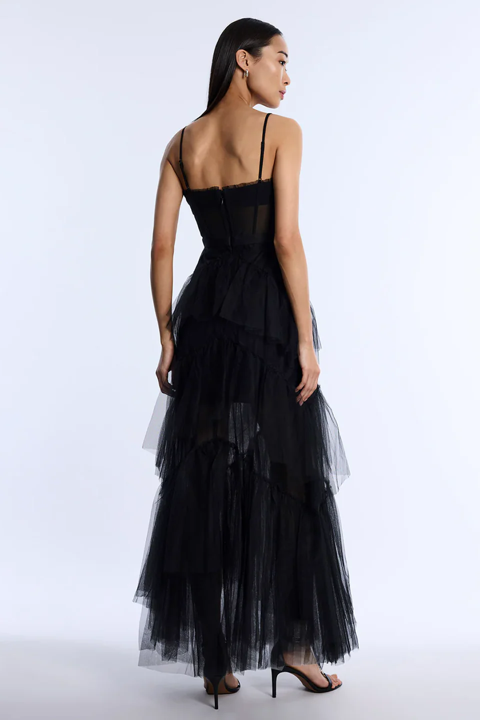 Oly Tiered Ruffle Tulle Evening Gown - Image 3
