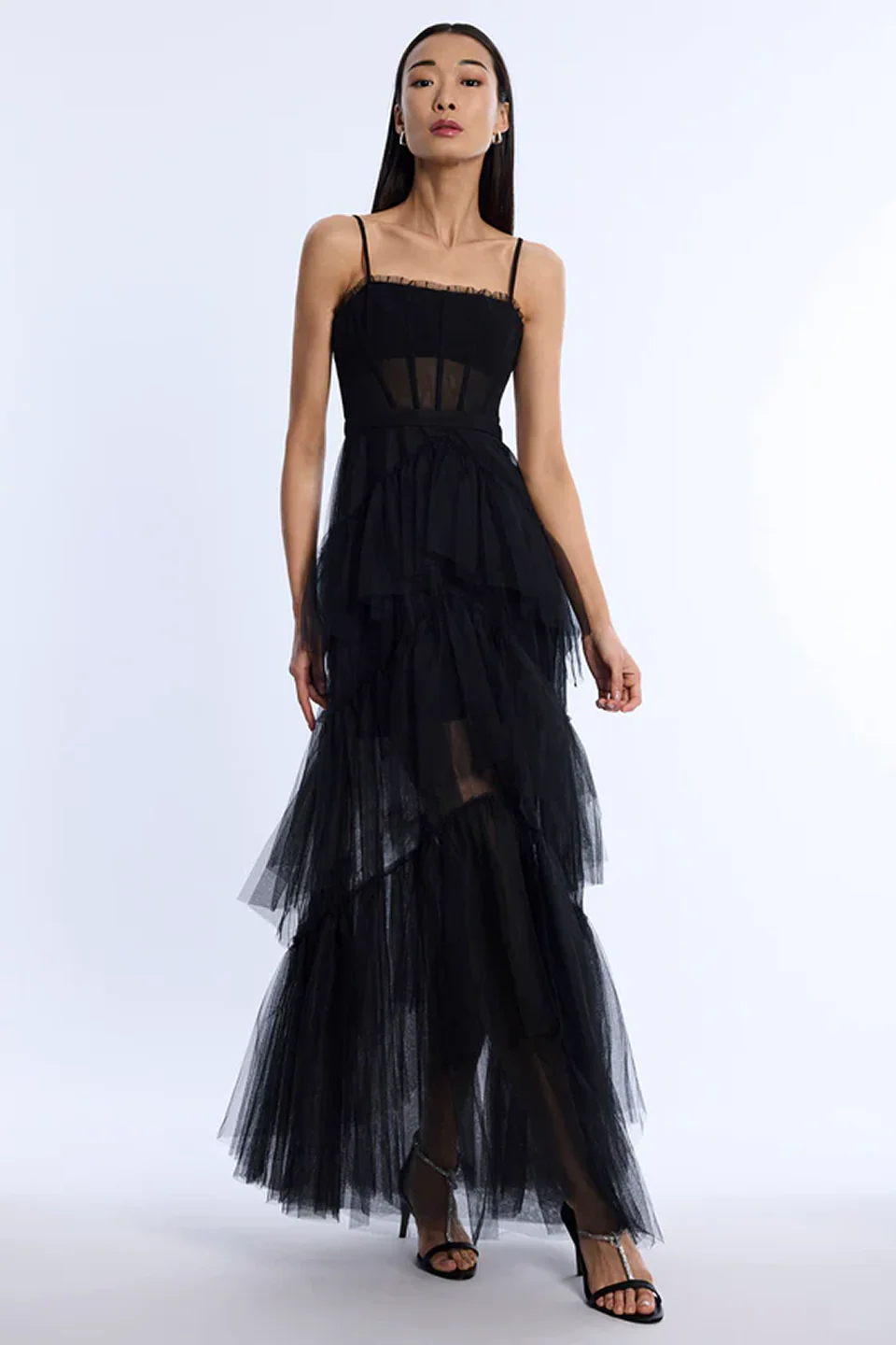 Oly Tiered Ruffle Tulle Evening Gown - Image 5