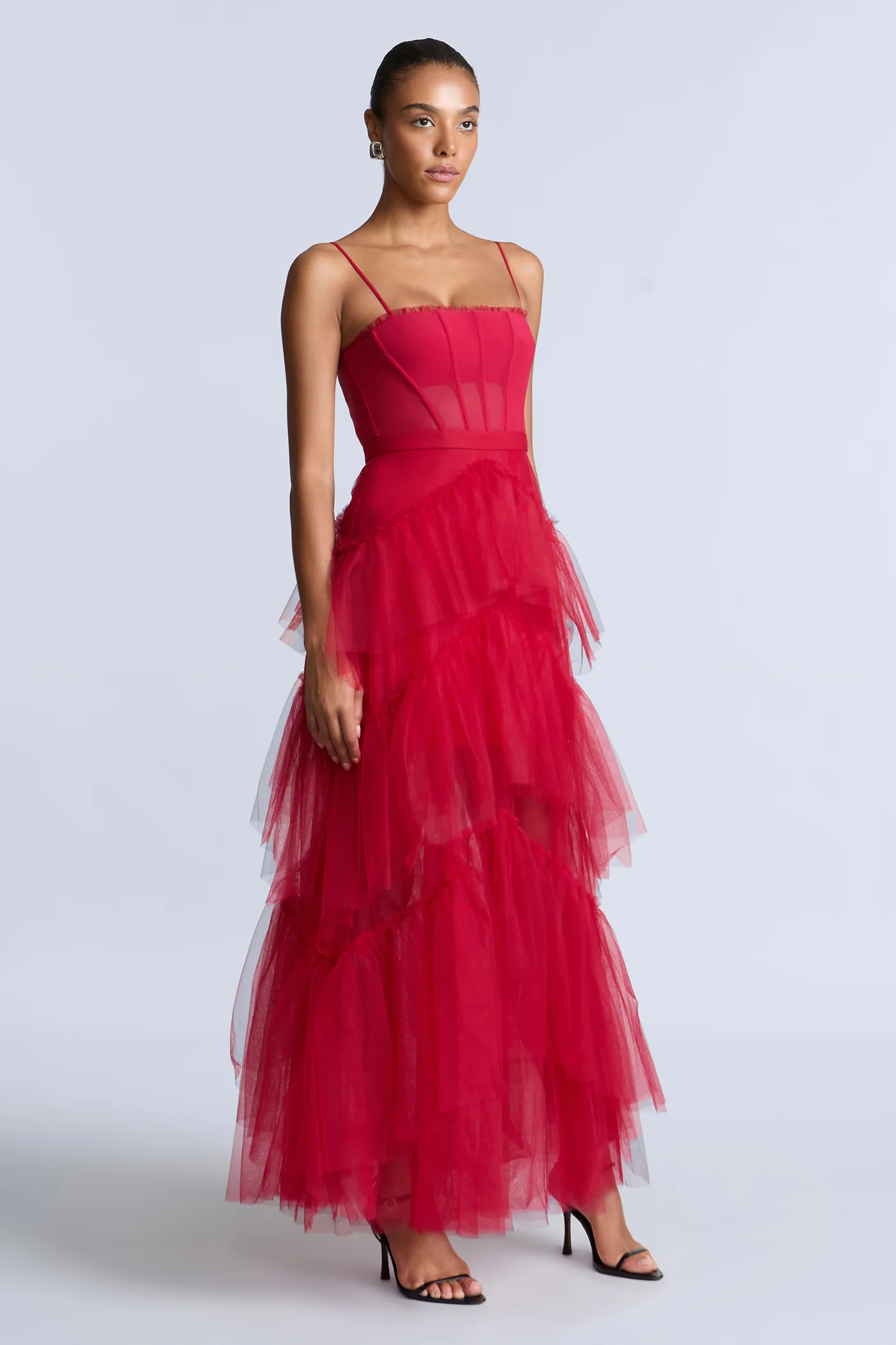 Oly Tiered Ruffle Tulle Evening - Image 3