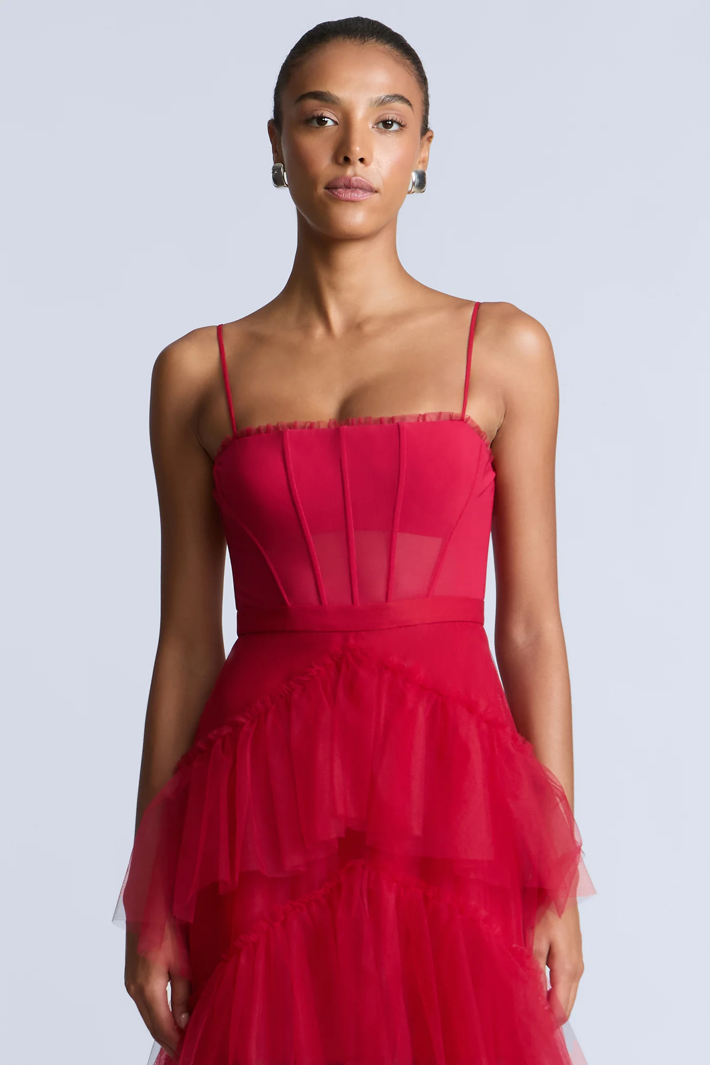 Oly Tiered Ruffle Tulle Evening - Image 4