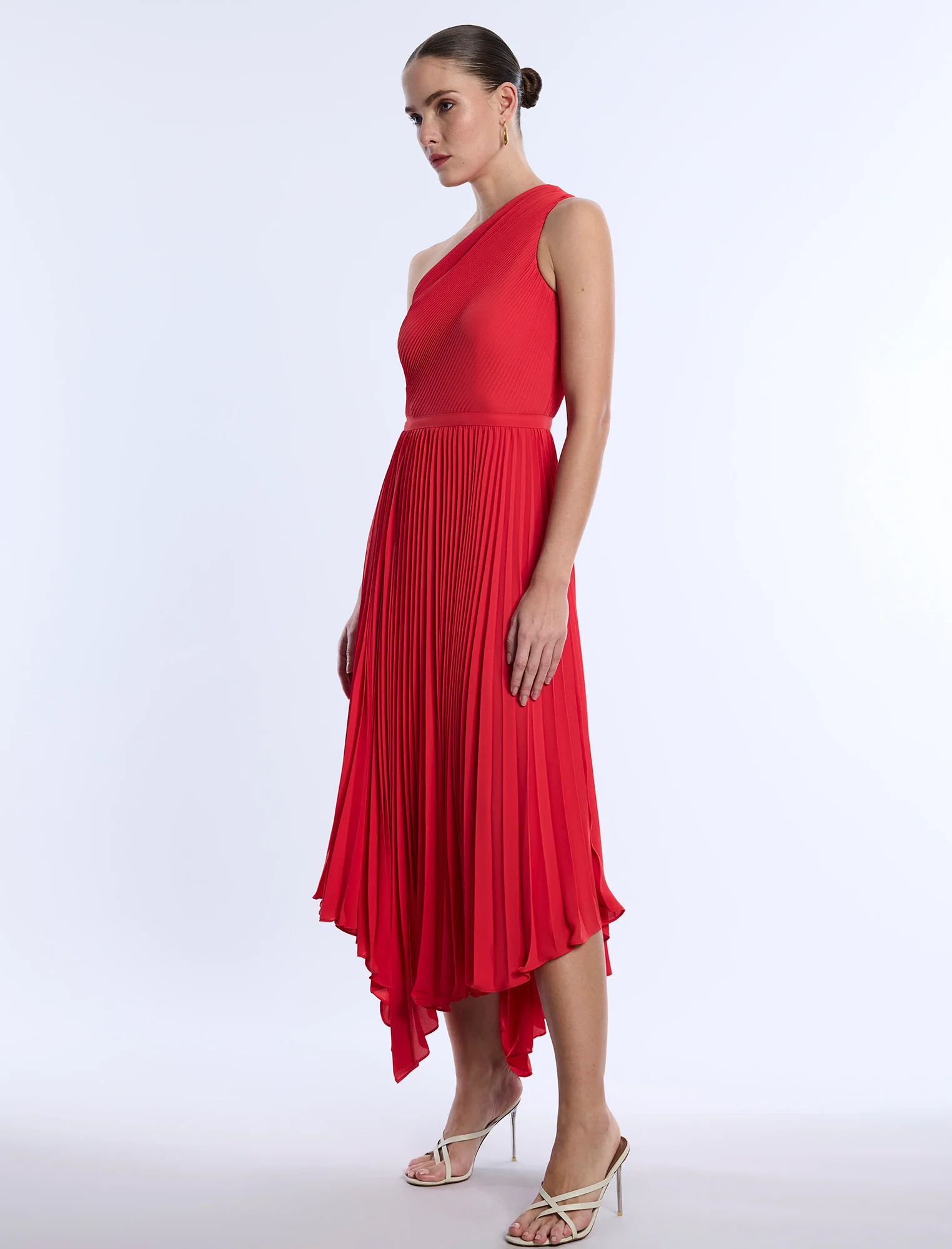 One Shoulder Pleated Dress - Image 3