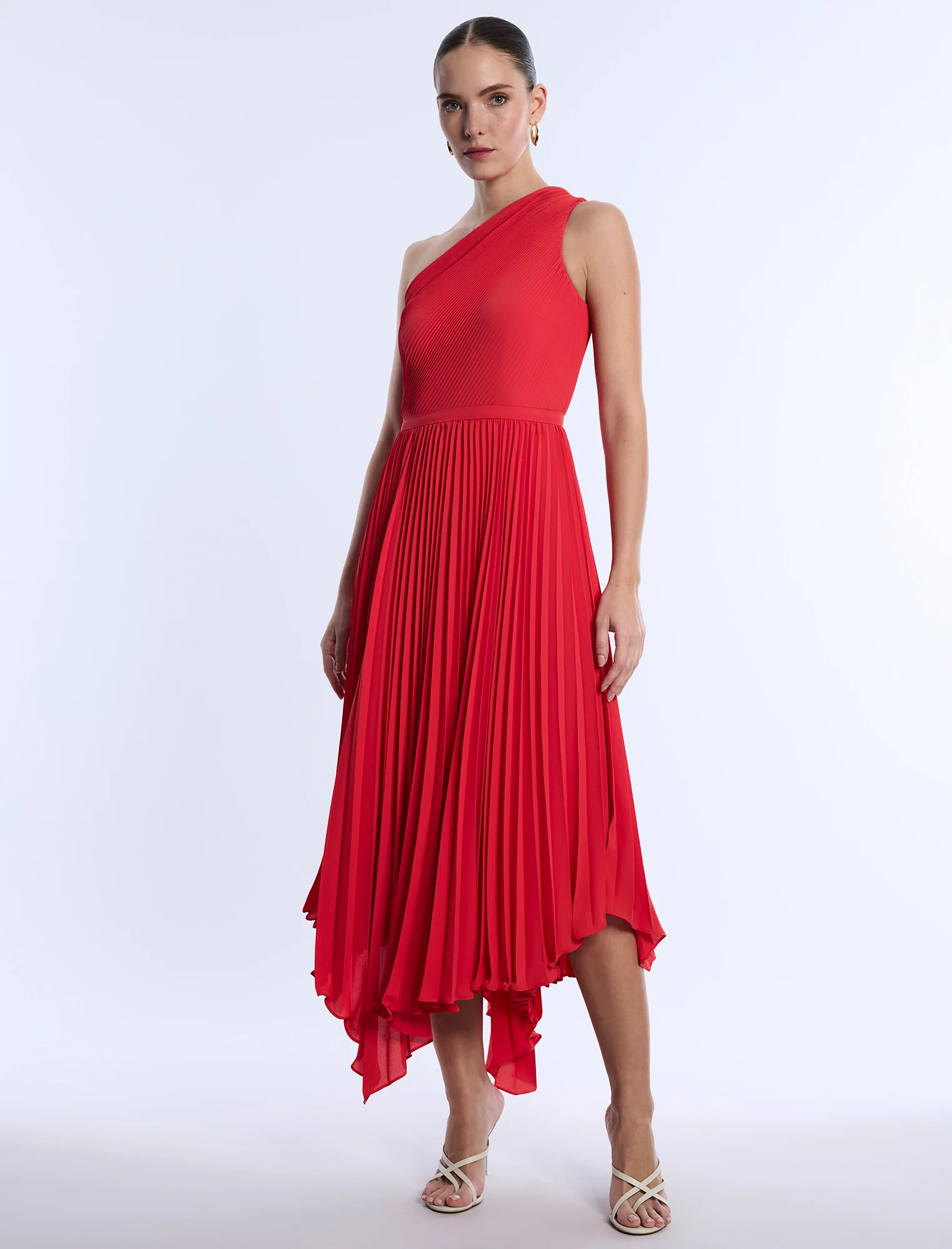 One Shoulder Pleated Dress - Image 4