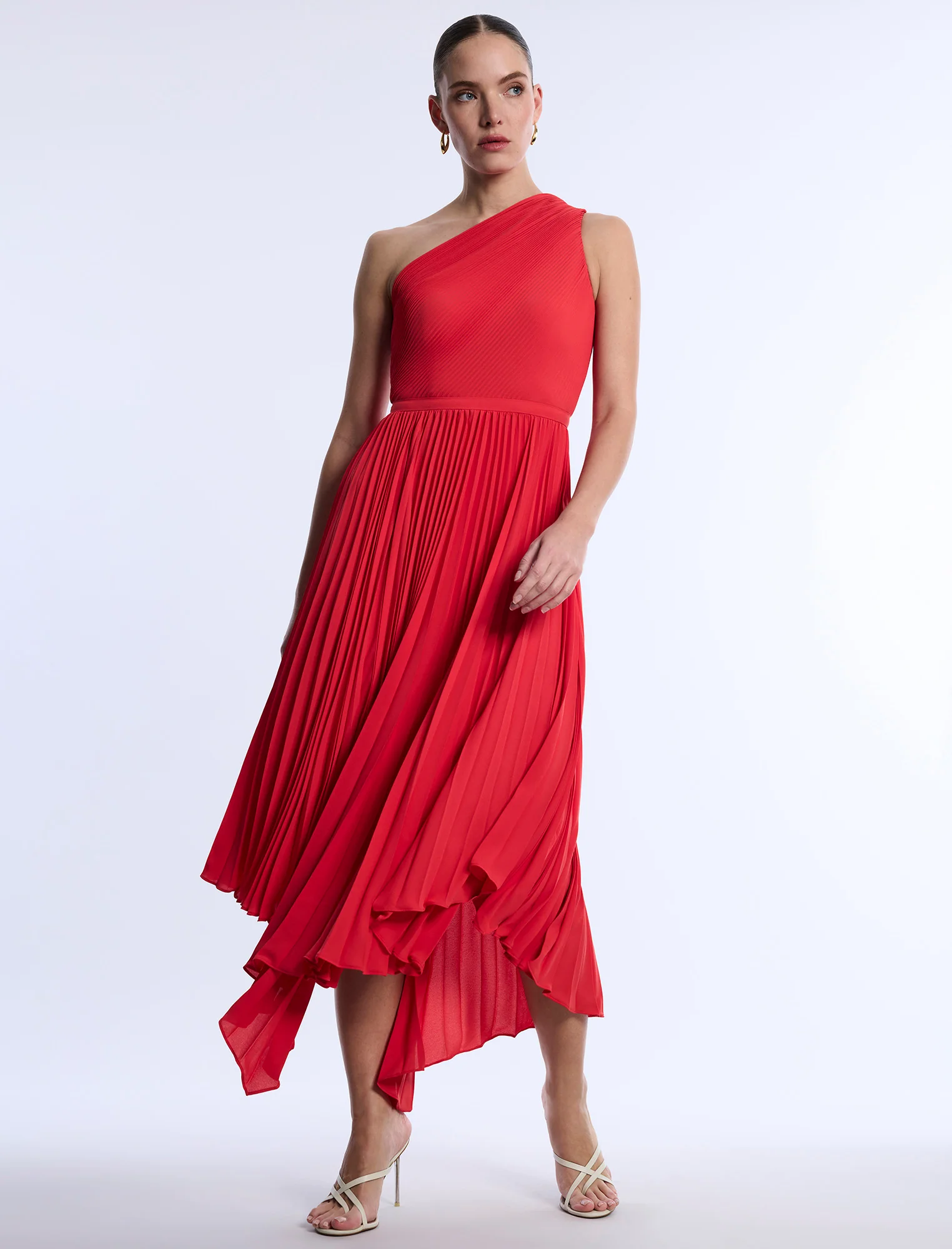 One Shoulder Pleated Dress - Image 5