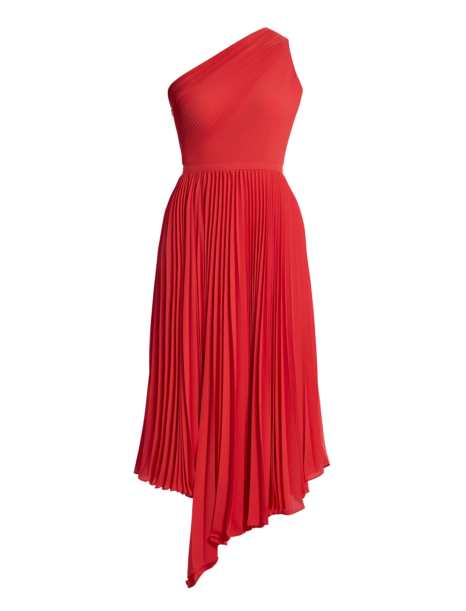 One Shoulder Pleated Dress - Image 9