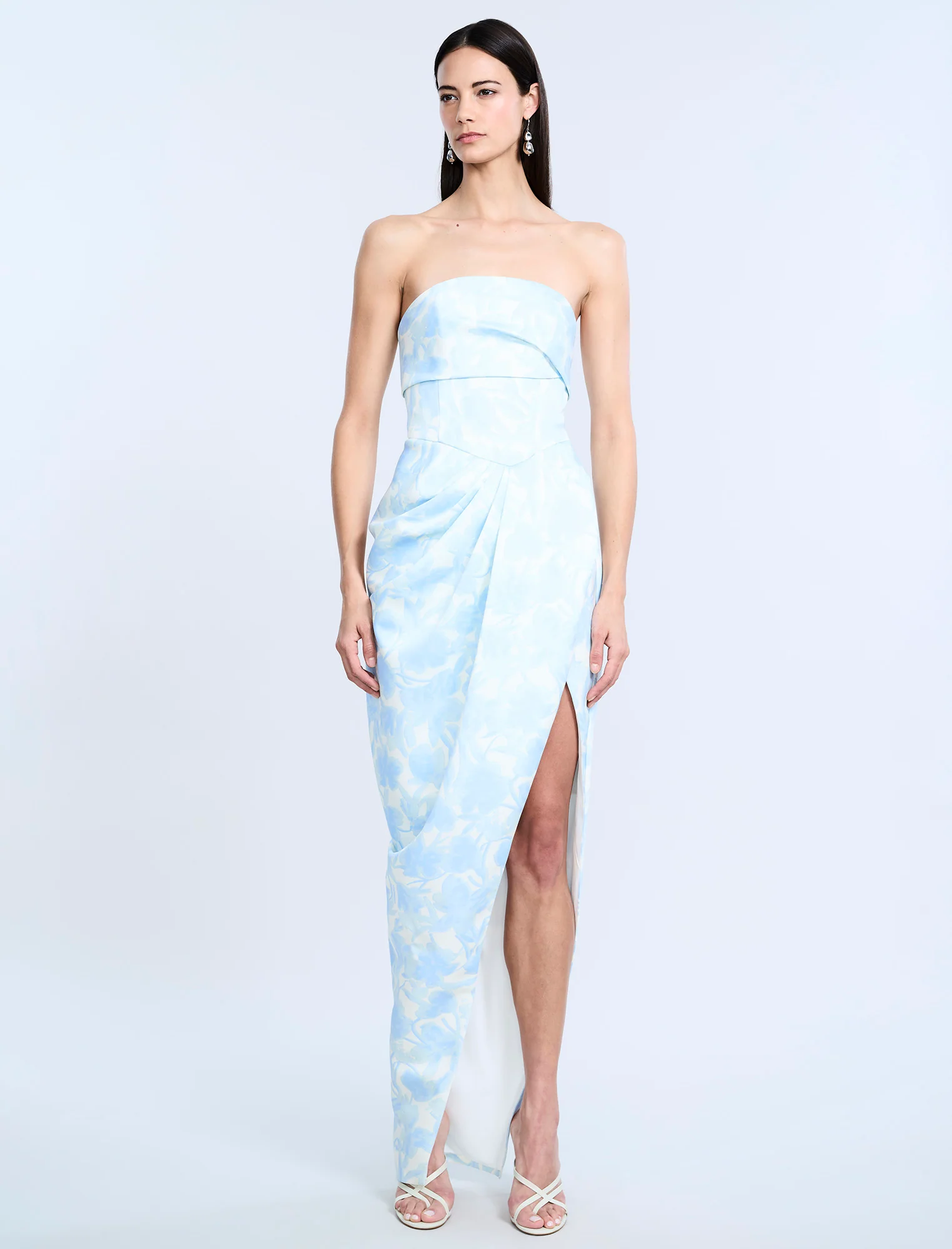 Pleat Bodice Wrap Skirt Gown - Image 4