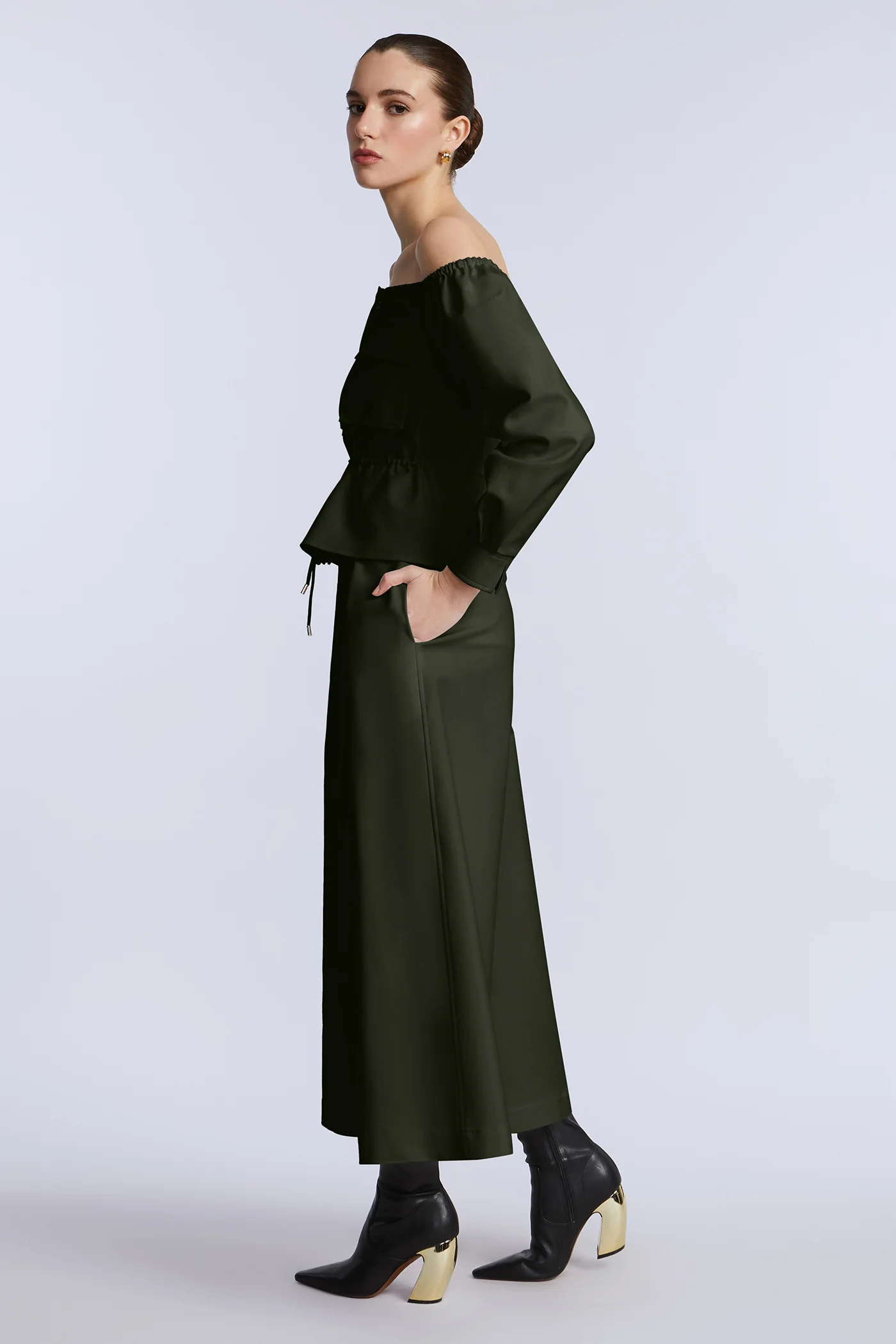 Pleated Front Crop Pant - Image 5