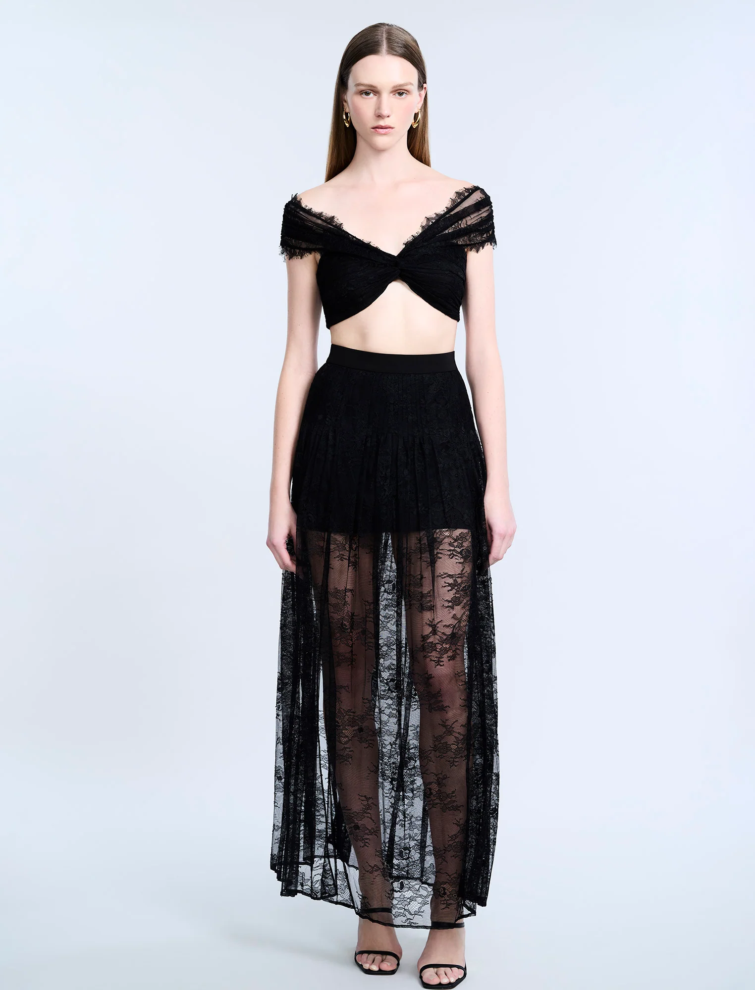 Pleated Lace Skirt