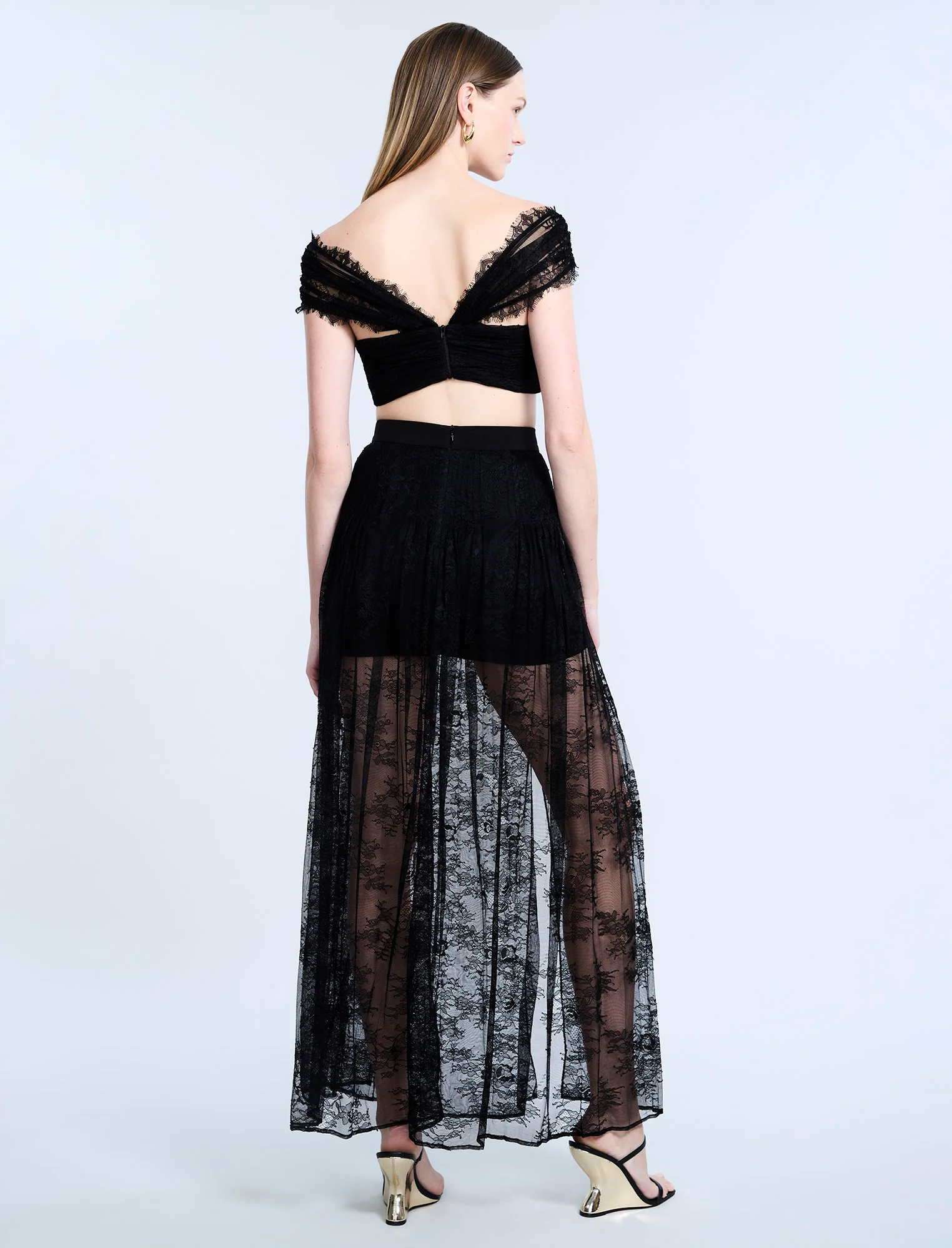Pleated Lace Skirt - Image 2