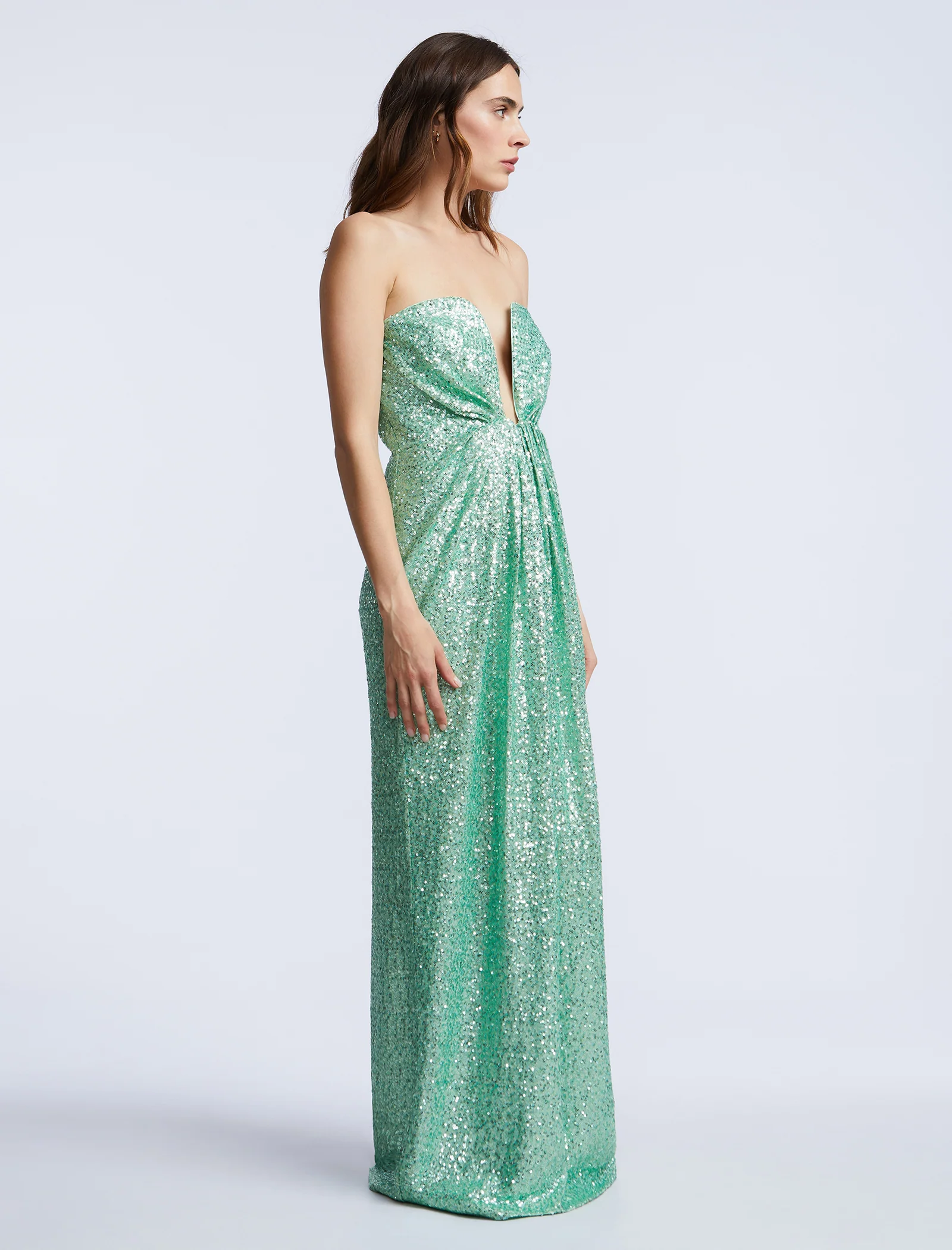 Plunging U Neckline Gown - Image 3