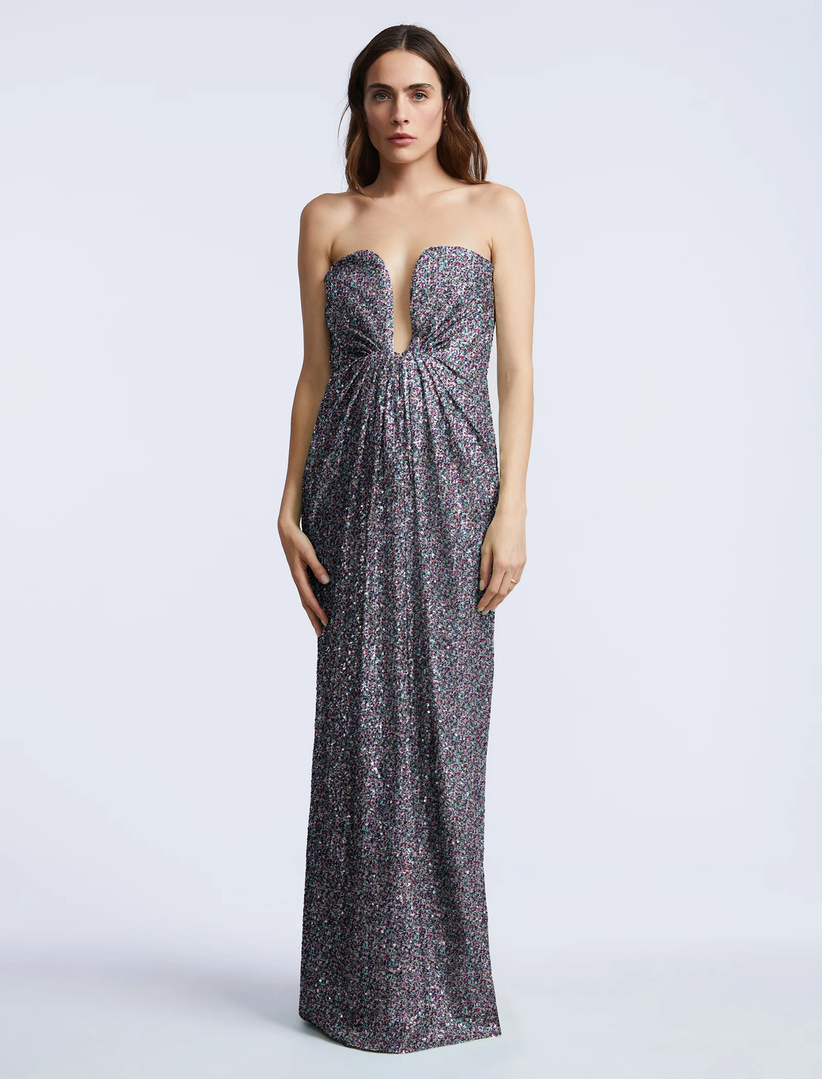 Plunging U Neckline Gown