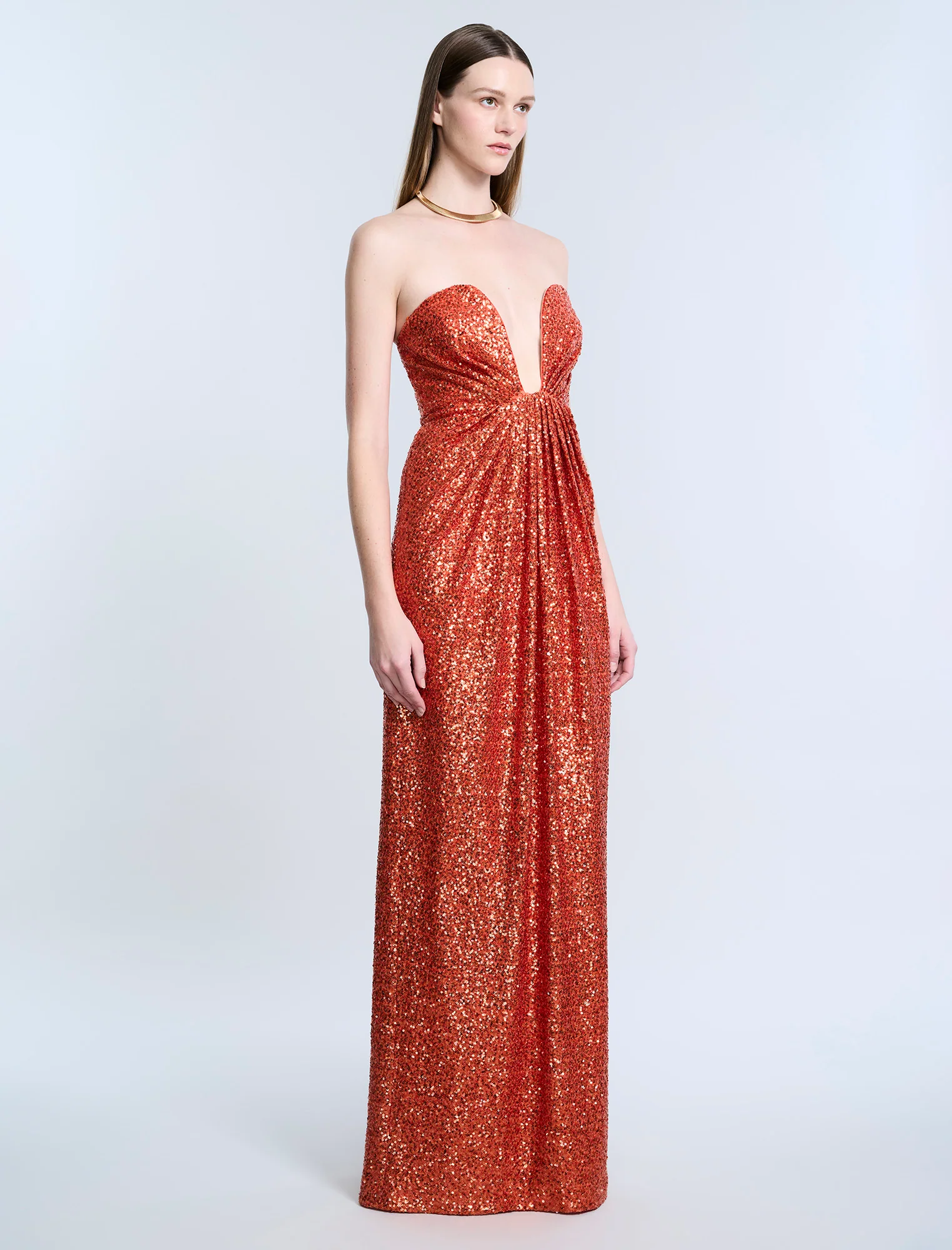 Plunging U Neckline Gown - Image 3